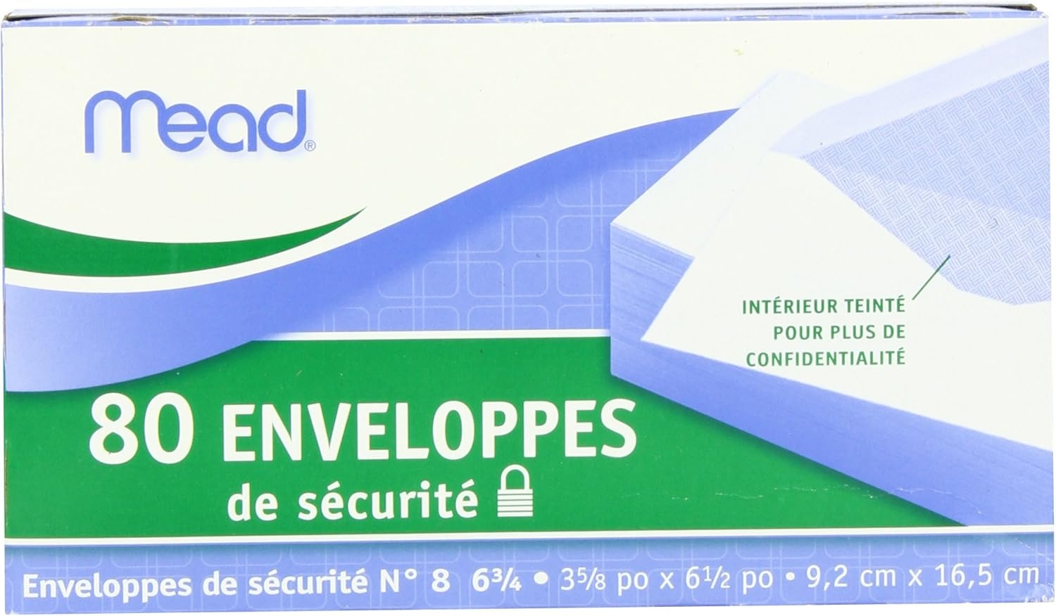 image:imageMead 634 Envelopes 358 x 612 Security Printed Lining for Privacy Gummed Closure White AllPurpose 20lb Paper Mailing Envelopes 80 Count 75212White