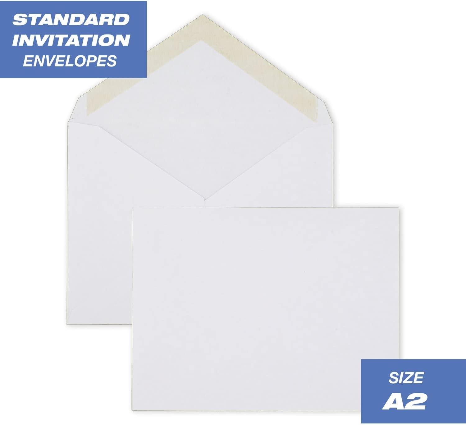 image:imageMead A2 Invitation Envelopes 438 x 534 Gummed Closure White Woven Premium 24lb Paper Mailing Envelopes 100 Count CO1981 Count Pack of 100