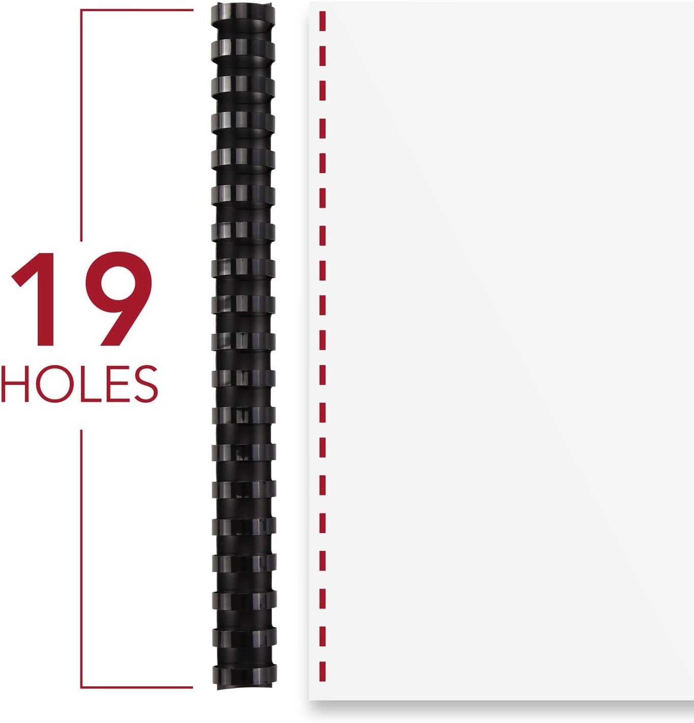 image:imageMead CombBind Binding SpinesSpiralsCoilsCombs 34 150 Sheet Capacity Black 125 Pack 40001361