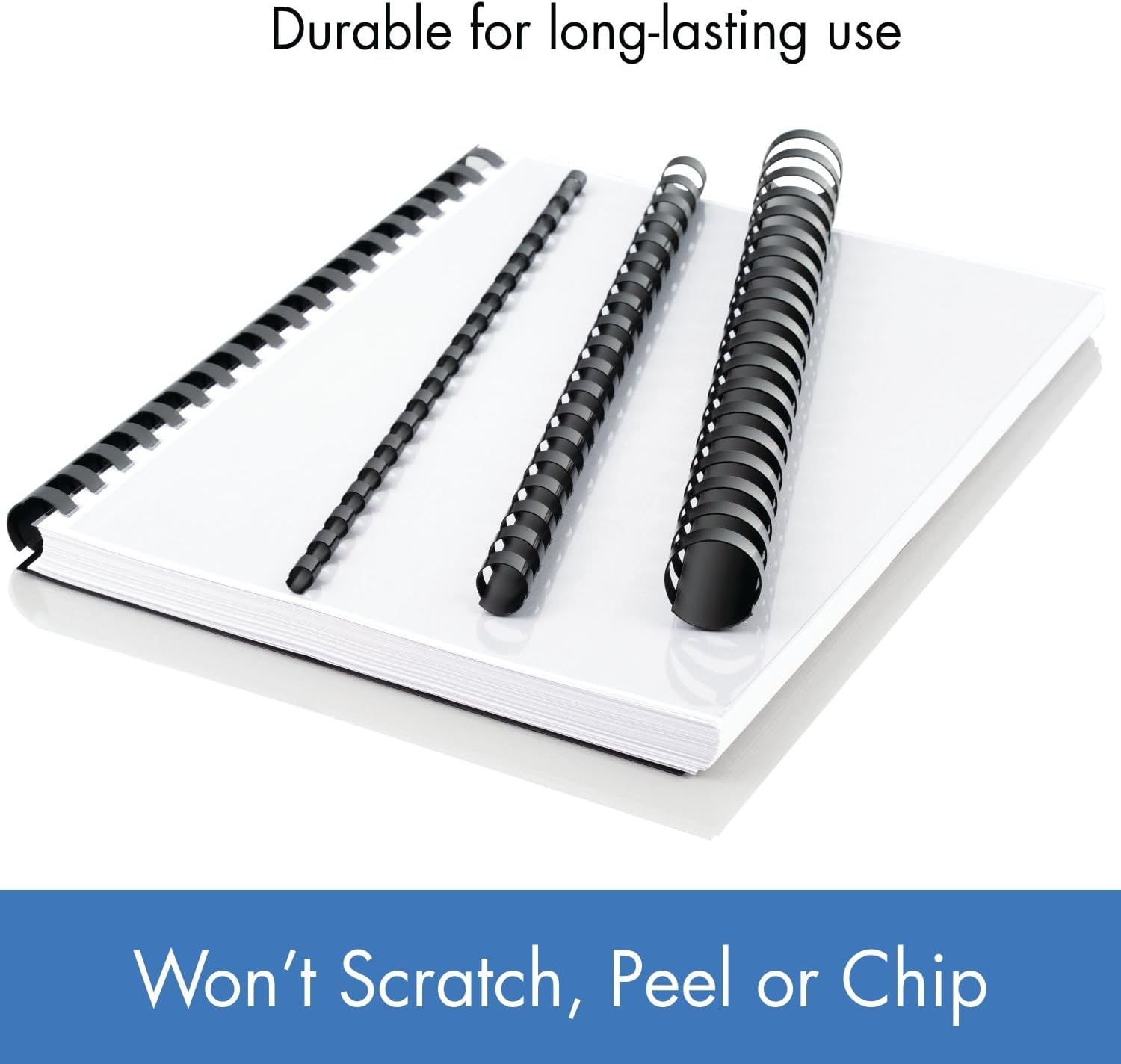 image:imageMead CombBind Binding SpinesSpiralsCoilsCombs 34 150 Sheet Capacity Black 125 Pack 400013614