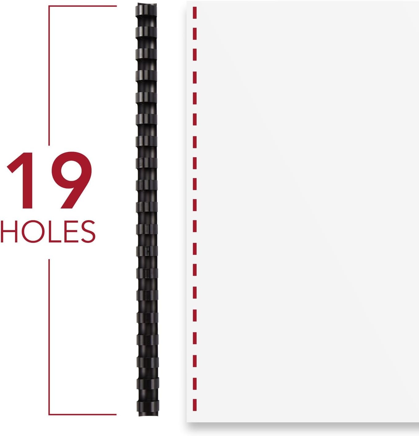 image:imageMead CombBind Binding SpinesSpiralsCoilsCombs 34 150 Sheet Capacity Black 125 Pack 400013634