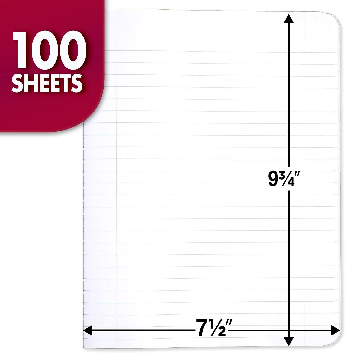image:imageMead Composition Notebook 12 Pack Wide Ruled Paper 712 x 934 100 Sheets per Comp Book Colors Will Vary 963759Assorted Colors