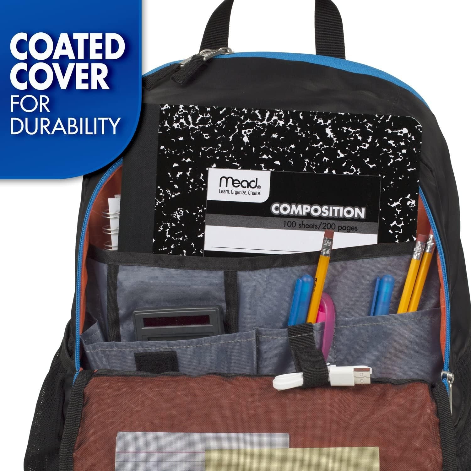 image:imageMead Composition Notebook 3 Pack College Ruled Paper 712 x 934 100 Sheets per Comp Book Black Marble 38111Black