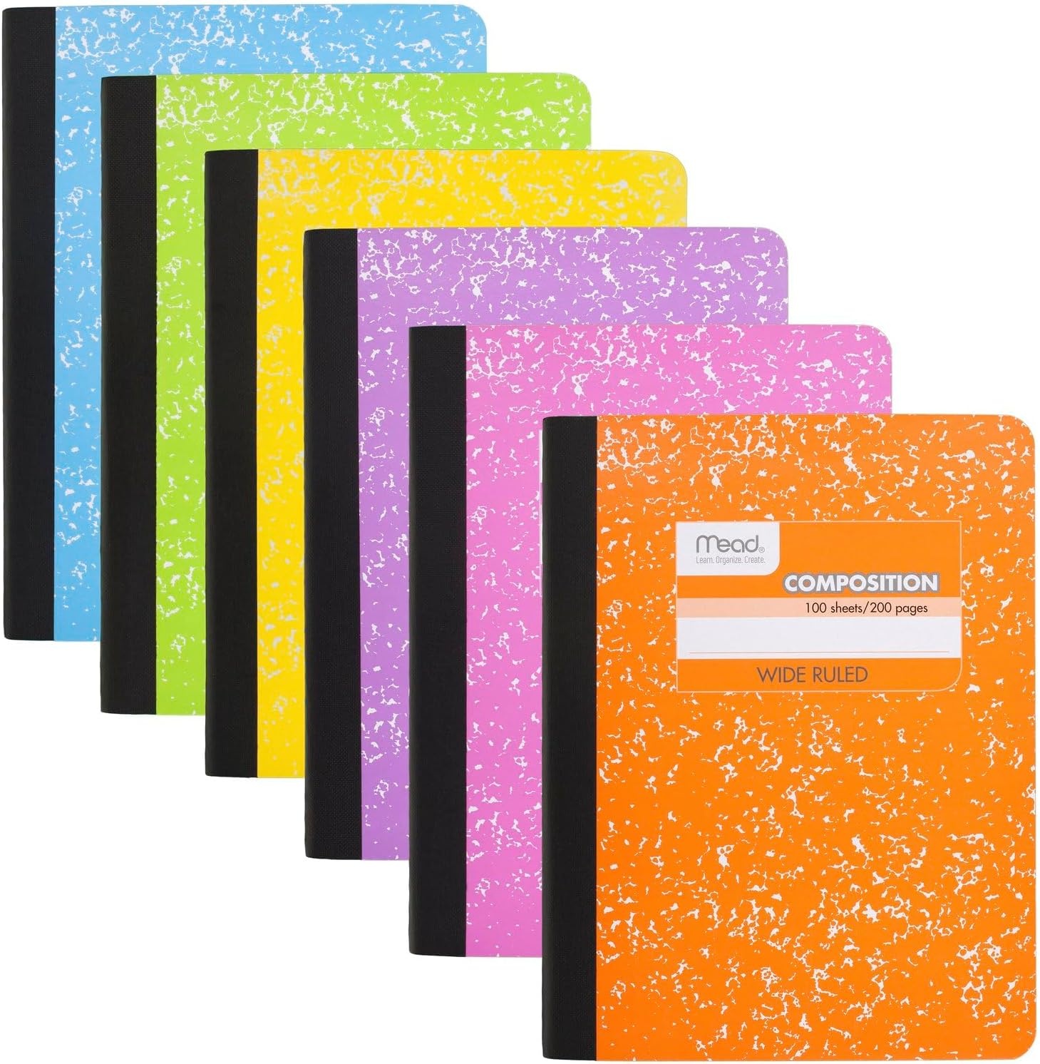 image:imageMead Composition Notebook College Ruled 75 x 975 Paper 100 Sheets Assorted Colors 6 Pack 850106ECMAssorted Bright