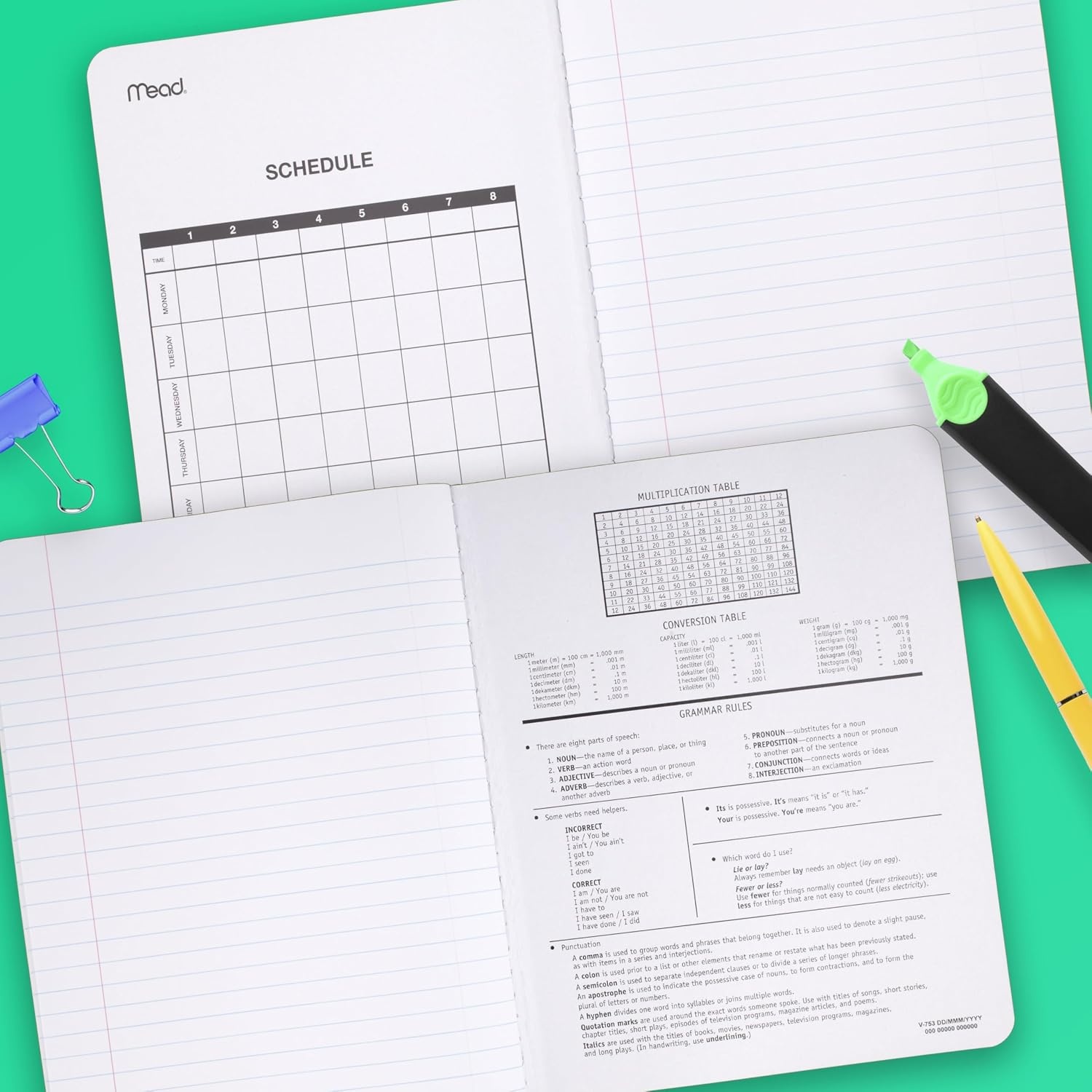 image:imageMead Composition Notebook College Ruled 75 x 975 Paper 100 Sheets Assorted Colors 6 Pack 850106ECMAssorted Pastel