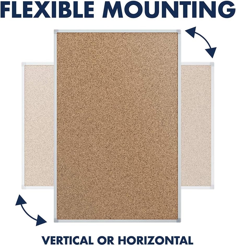 image:imageMead Corkboard 4 x 3 Bulletin Board Aluminum Frame Cork Board 85362Aluminum