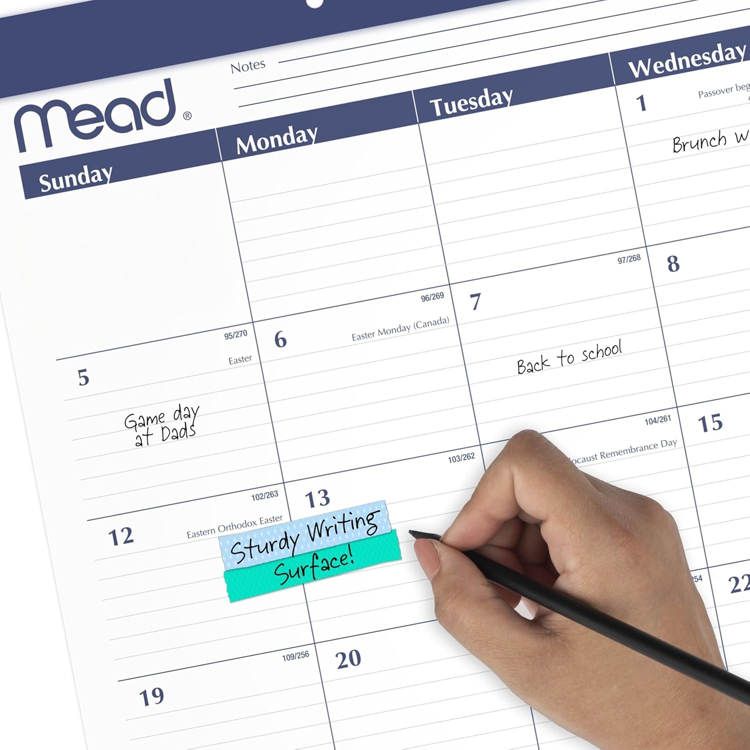 image:imageMead Desk Calendar 20262027 Planning Pad Academic 15Month AprilJune Monthly 1775 x 11 Compact Ruled Daily Block CAM820052134W x 17H