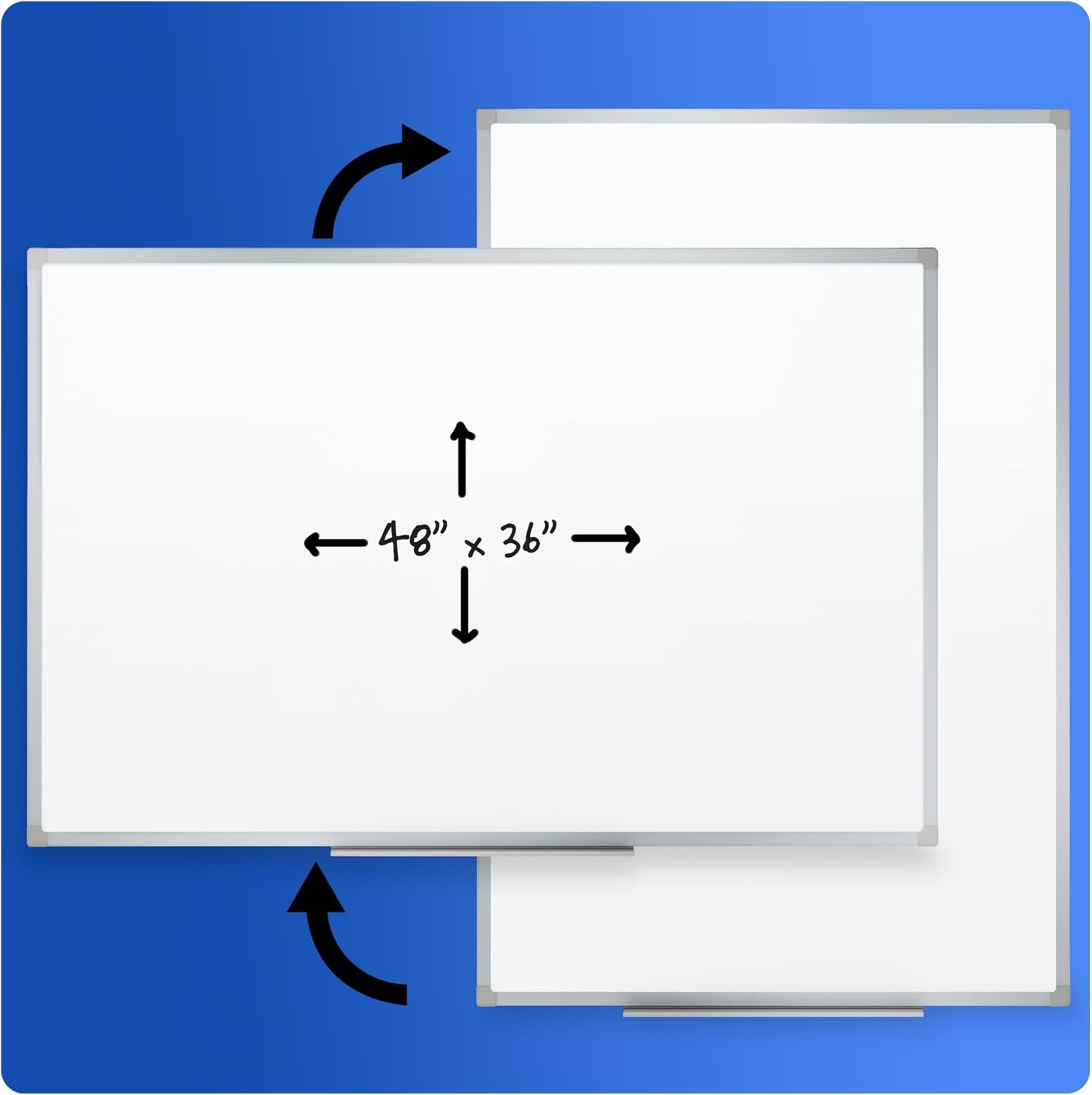 image:imageMead Dry Erase Board 72 x 48 NonMagnetic Whiteboard For Wall 6 x 4 WhiteSilver 85358N48W x 36H
