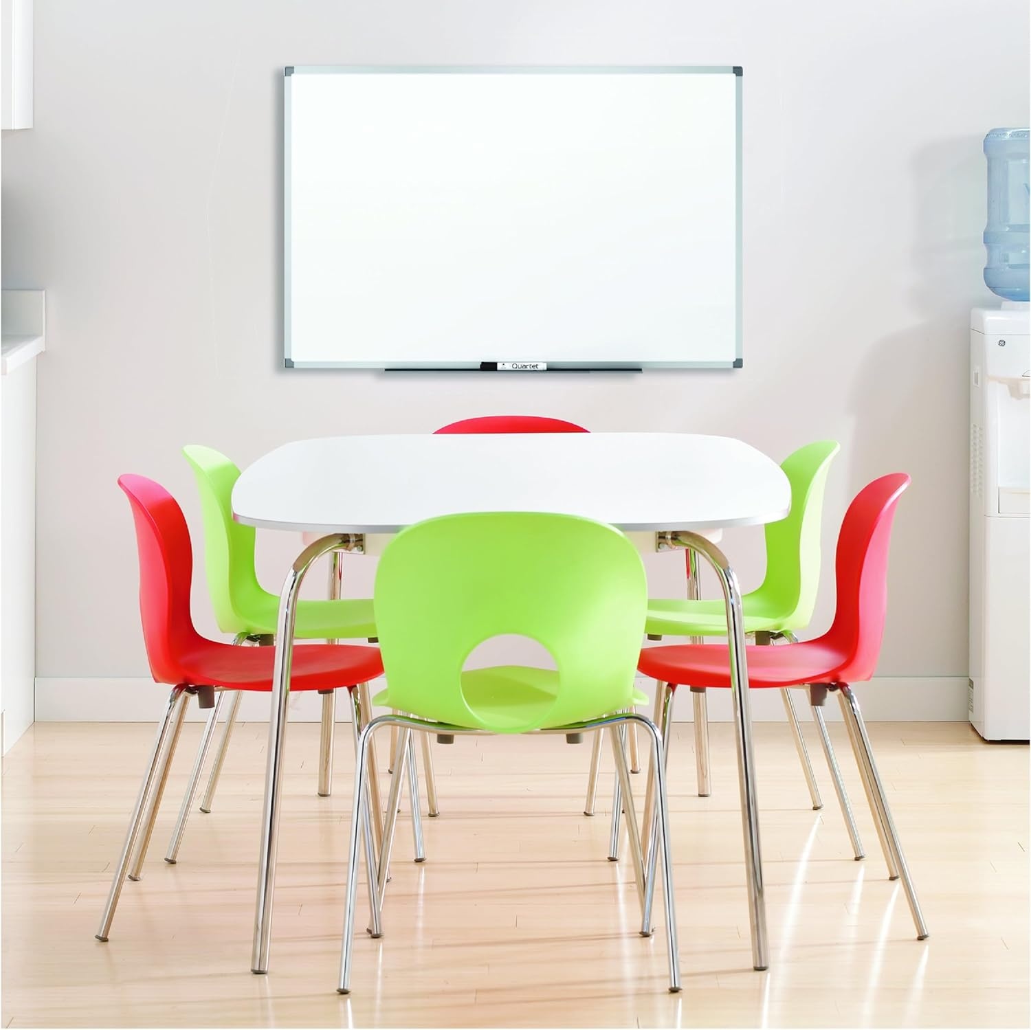 image:imageMead Dry Erase Board 72 x 48 NonMagnetic Whiteboard For Wall 6 x 4 WhiteSilver 85358N96W x 48H