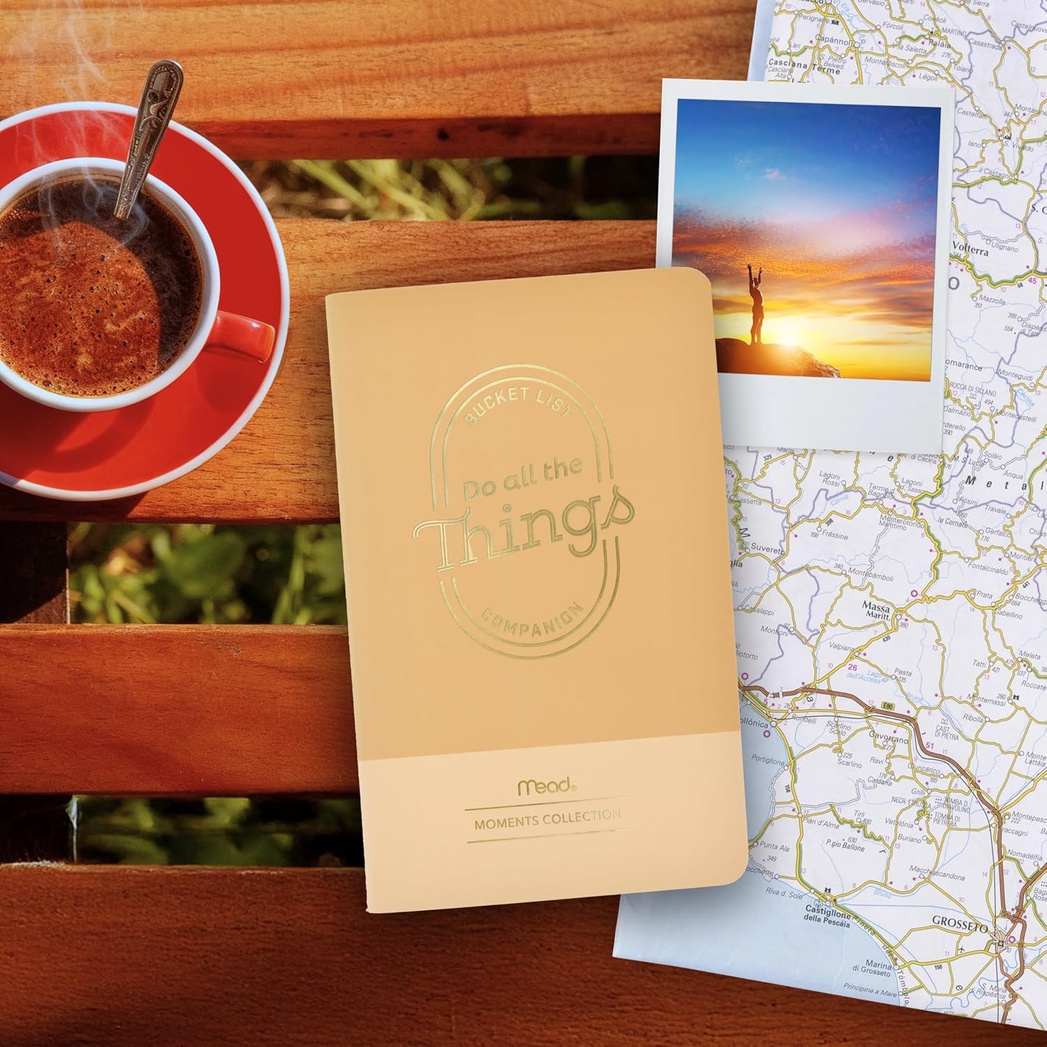 image:imageMead Level Up Gaming Companion Notebook Journal 35 x 55 48 Pages Flexible Cover Mead Moments Collection GrayGold XC0103FDo All the Things Bucket List
