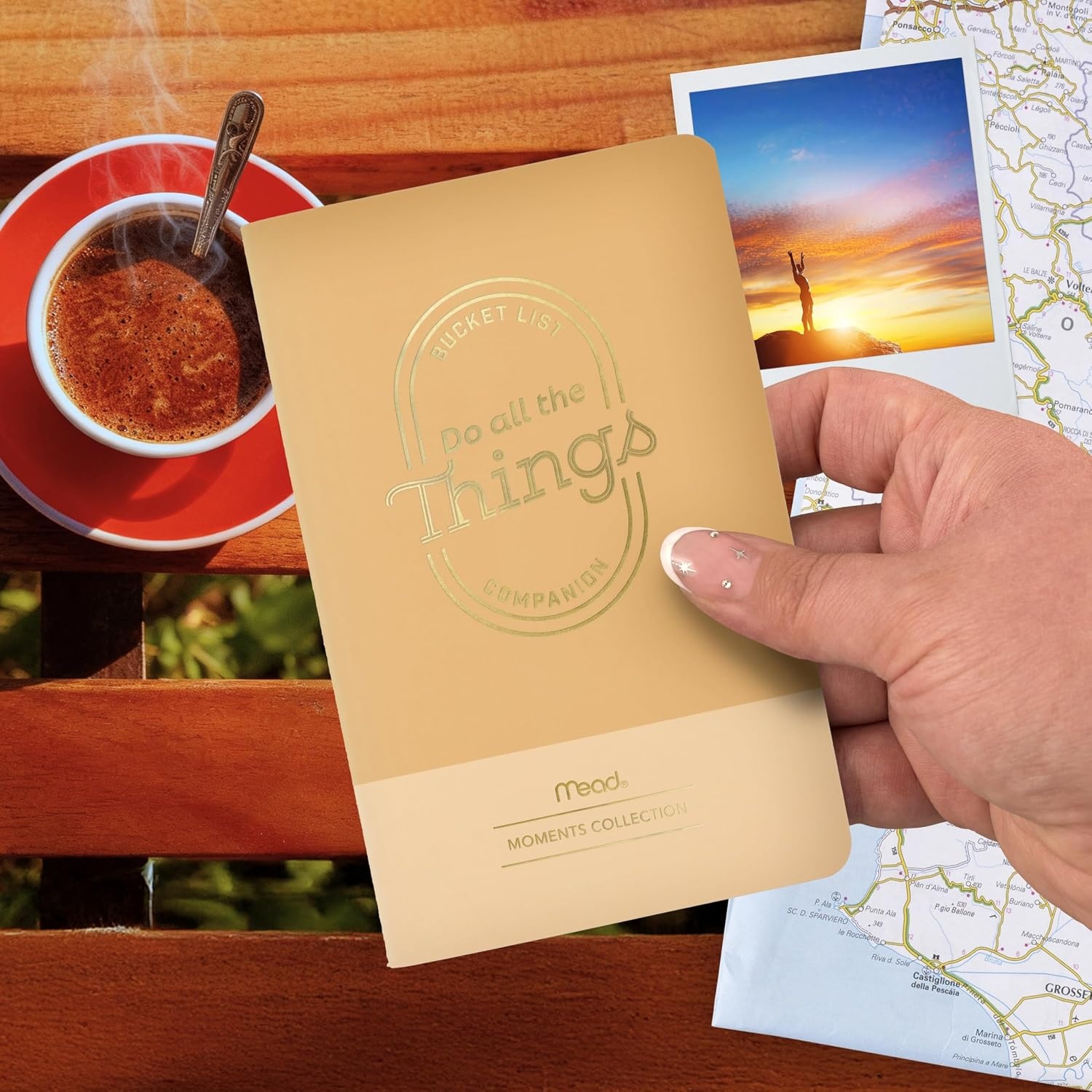 image:imageMead Level Up Gaming Companion Notebook Journal 35 x 55 48 Pages Flexible Cover Mead Moments Collection GrayGold XC0103FDo All the Things Bucket List