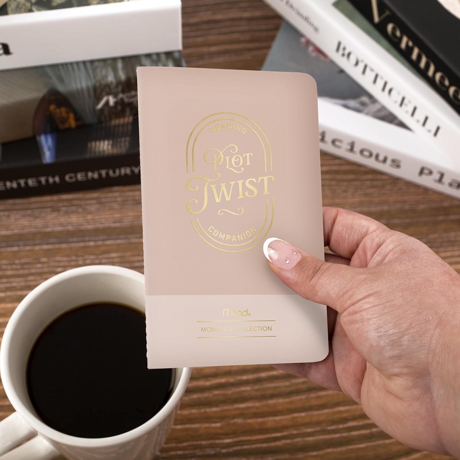 image:imageMead Level Up Gaming Companion Notebook Journal 35 x 55 48 Pages Flexible Cover Mead Moments Collection GrayGold XC0103FPlot Twist Reading