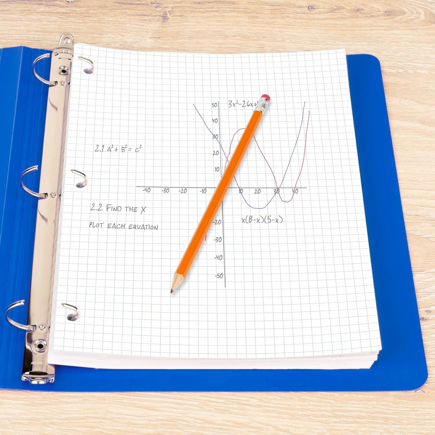 image:imageMead Loose Leaf Paper Graph Ruled Filler Notebook Paper 8 x 1012 400 Sheets Fits 3Ring Binder 150038ECM400 CT