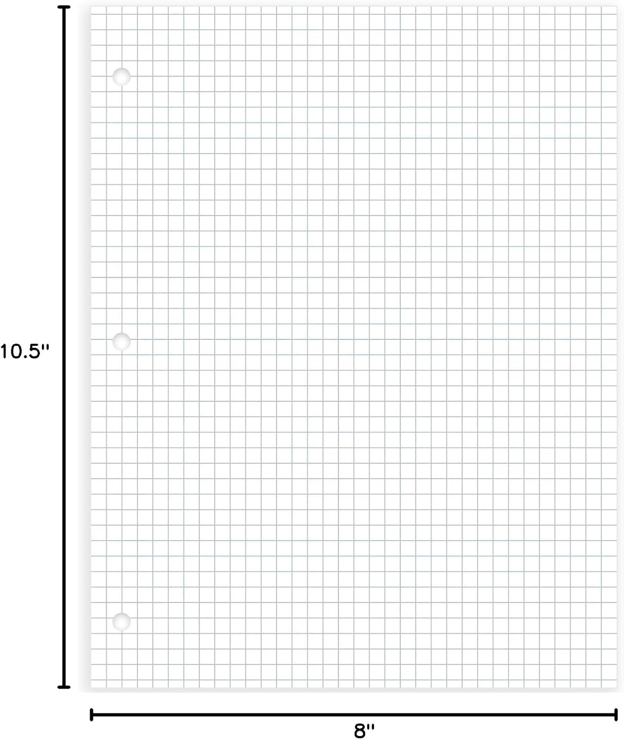 image:imageMead Loose Leaf Paper Graph Ruled Filler Notebook Paper 8 x 1012 400 Sheets Fits 3Ring Binder 150038ECM400 CT
