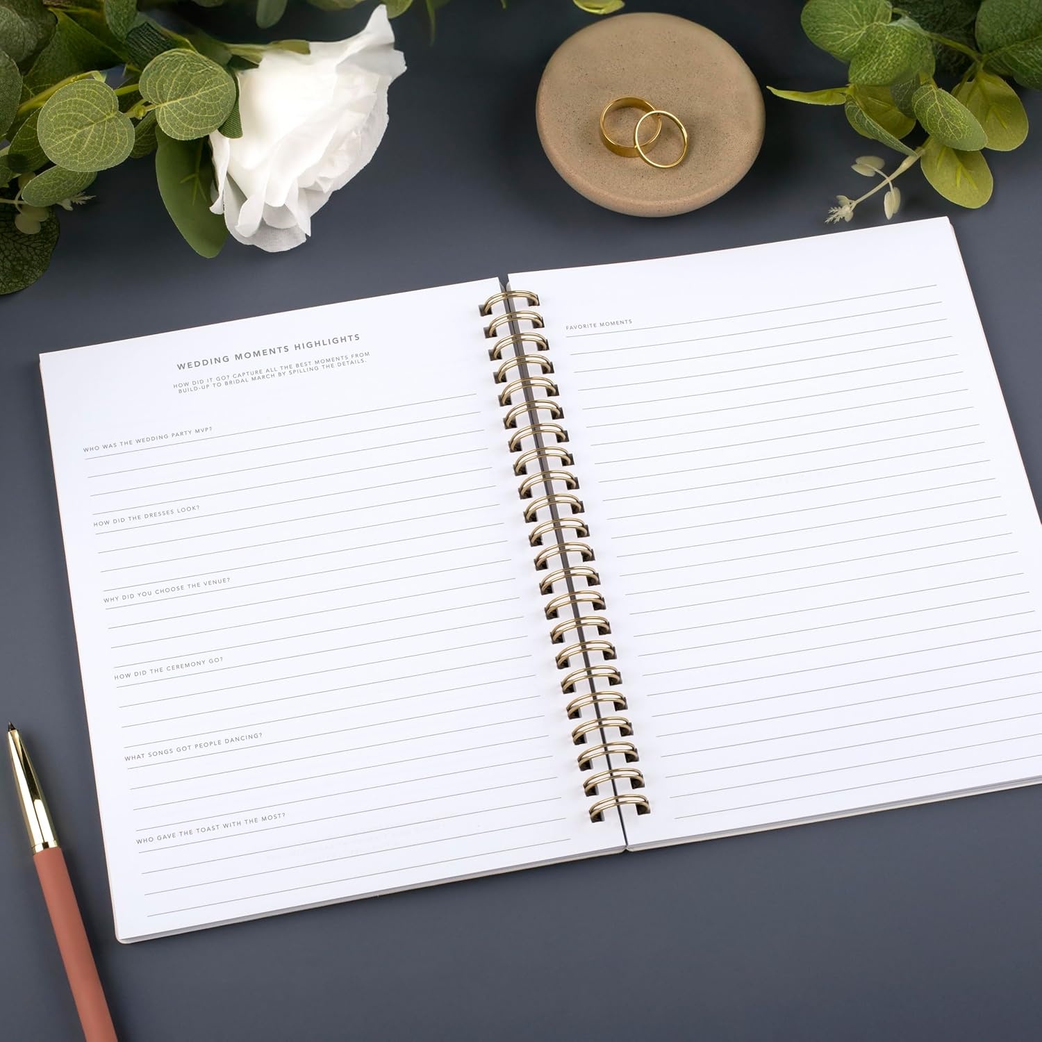 image:imageMead Pet Planner Notebook 6 x 85 160 Pages Vegan Leather Flexible Cover Mead Moments Collection BlueGold XC0070FWedding Marriage
