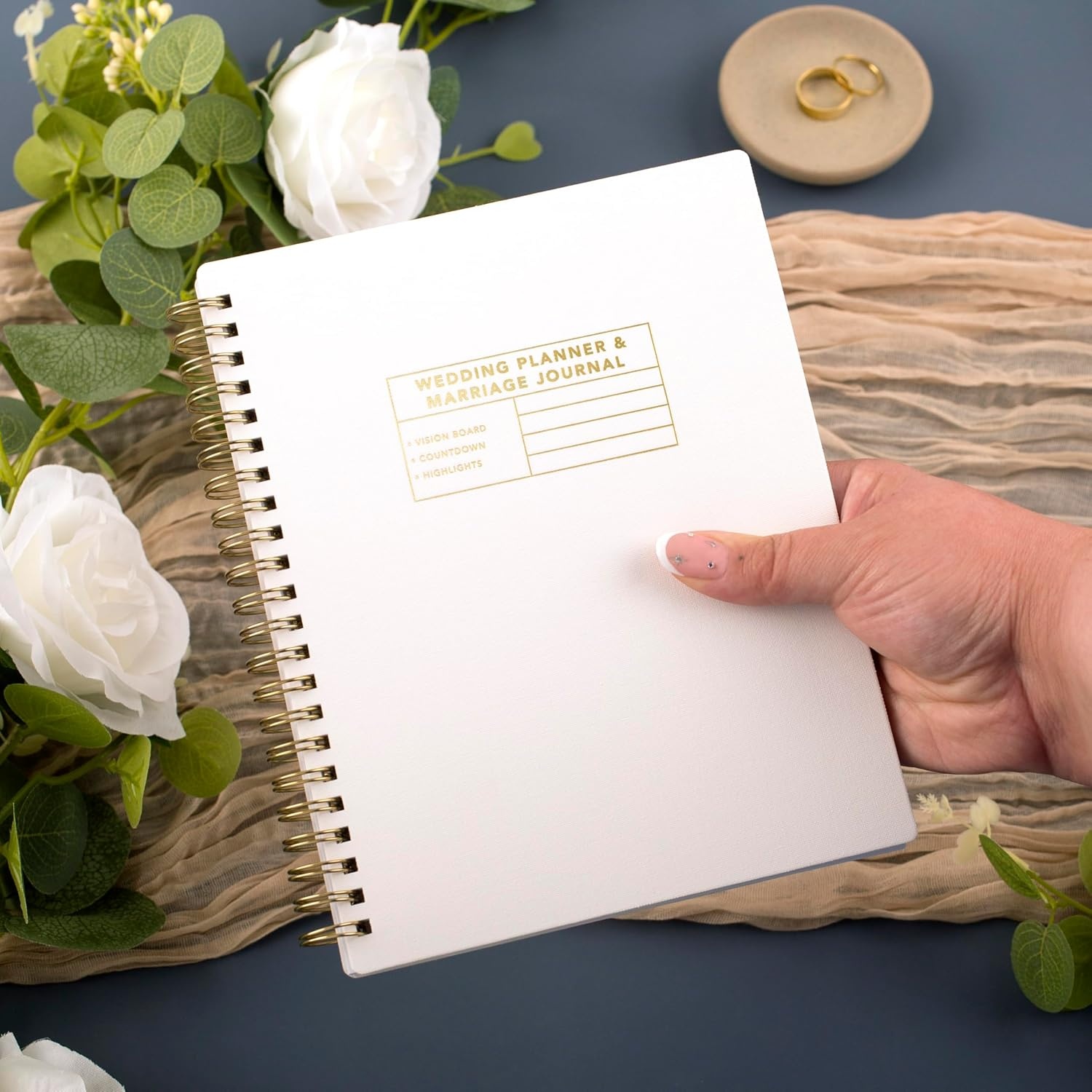 image:imageMead Pet Planner Notebook 6 x 85 160 Pages Vegan Leather Flexible Cover Mead Moments Collection BlueGold XC0070FWedding Marriage