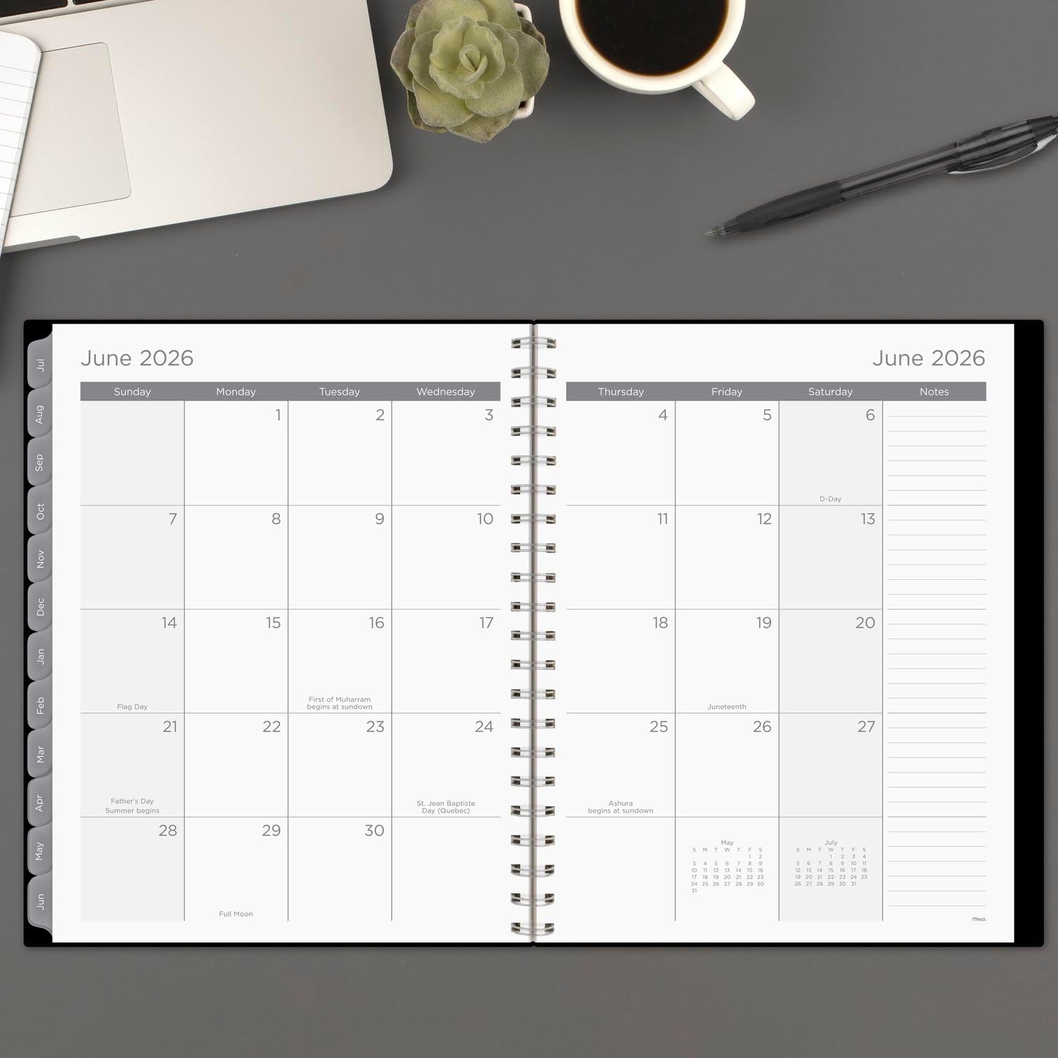 image:imageMead Planner 20262027 Weekly amp Monthly Academic 15Month AprilJune 55 x 85 Composure Blue CAW42020Black