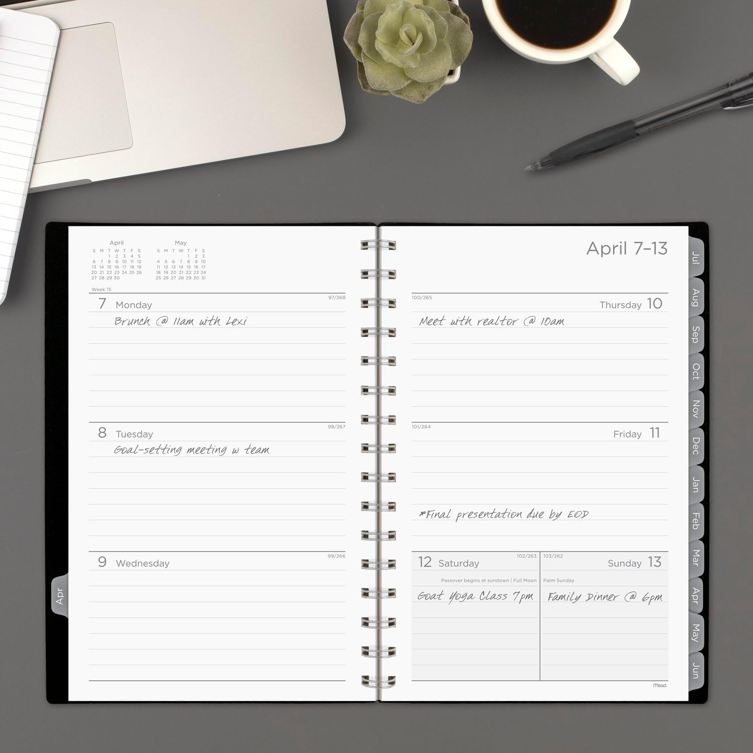 image:imageMead Planner 20262027 Weekly amp Monthly Academic 15Month AprilJune 55 x 85 Composure Blue CAW42020Black