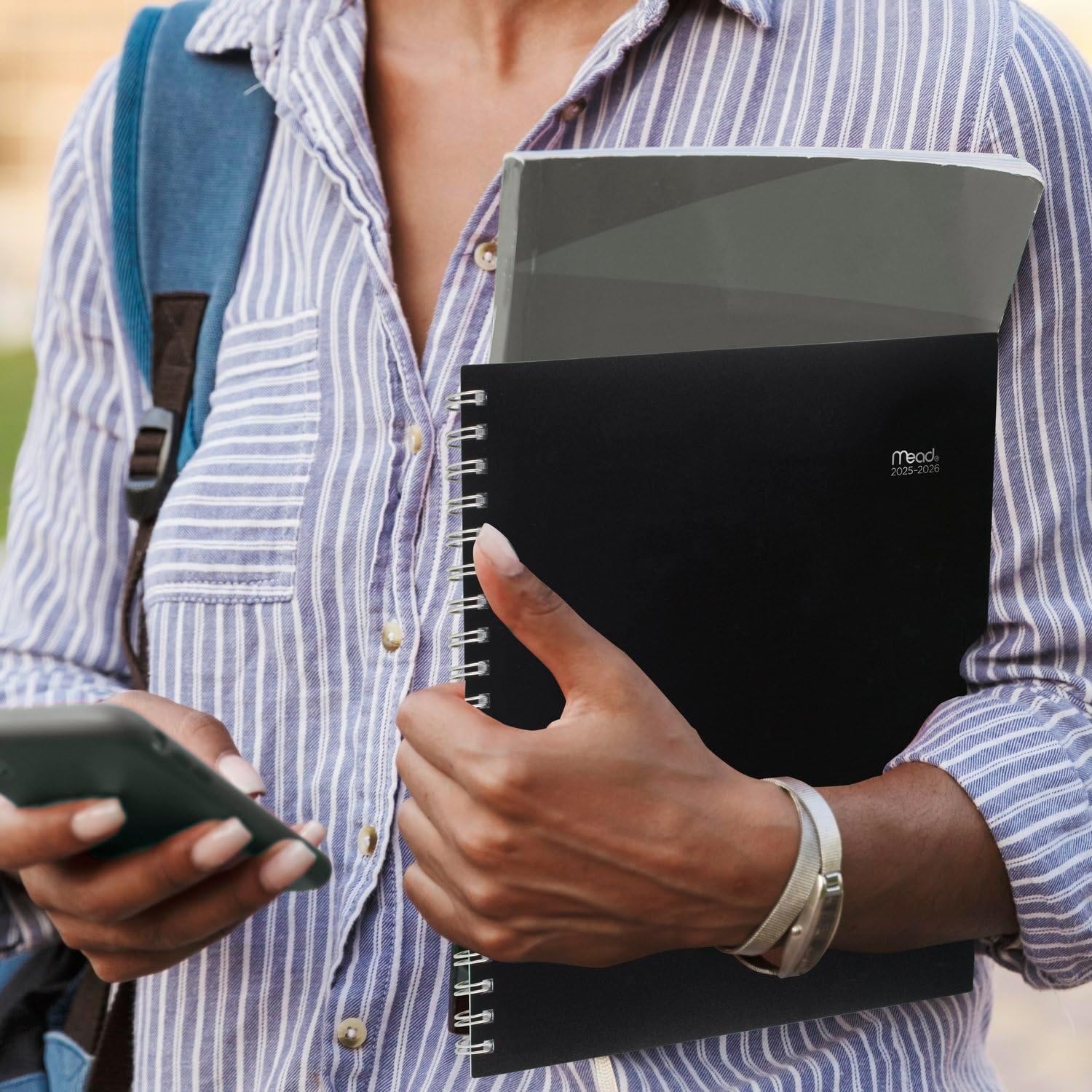image:imageMead Planner 20262027 Weekly amp Monthly Academic 15Month AprilJune 55 x 85 Composure Blue CAW42020Black