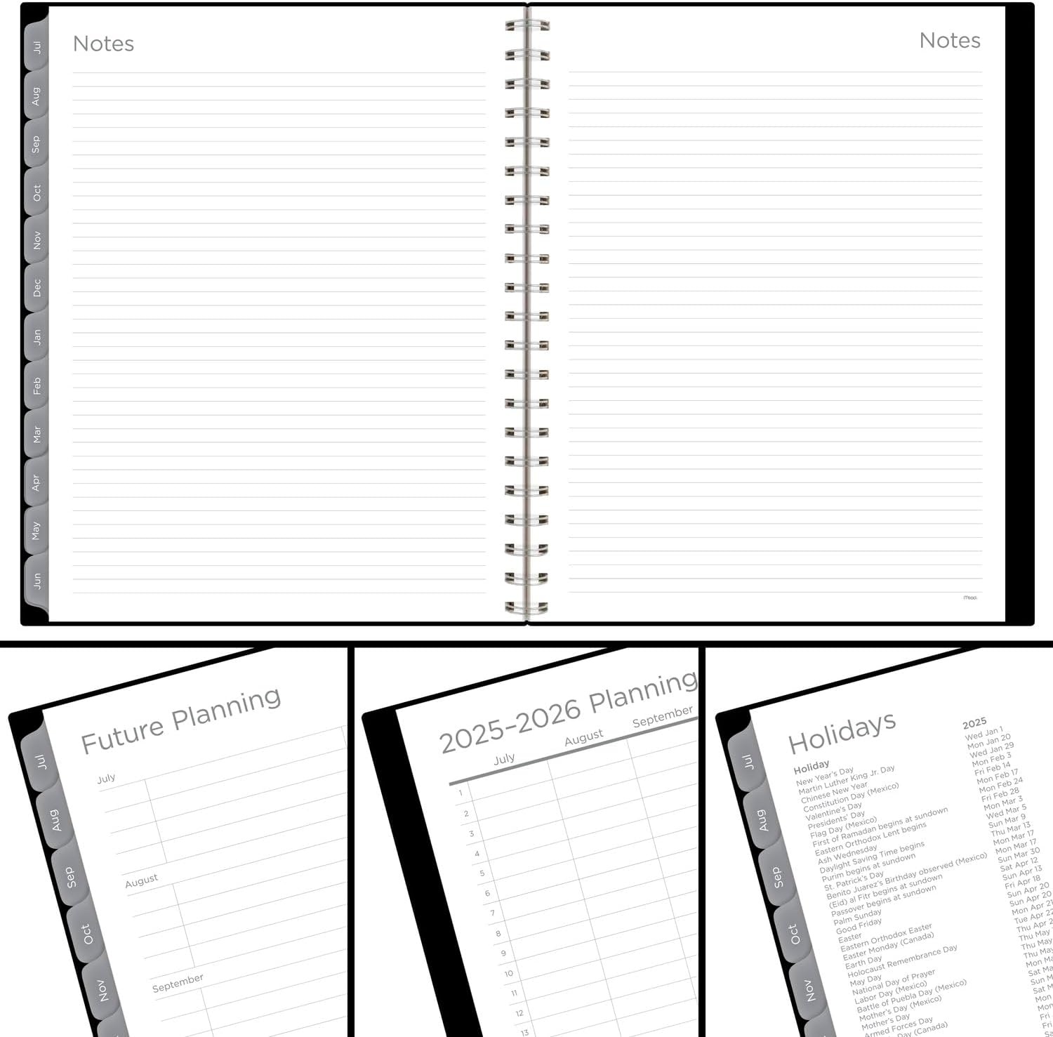 image:imageMead Planner 20262027 Weekly amp Monthly Academic 15Month AprilJune 55 x 85 Composure Blue CAW42020Black