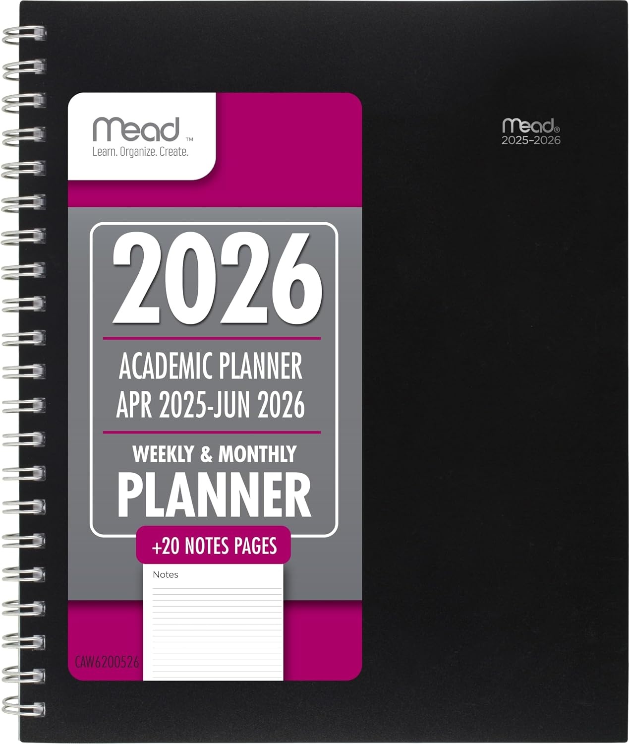 image:imageMead Planner 20262027 Weekly amp Monthly Academic 15Month AprilJune 55 x 85 Composure Blue CAW42020Black