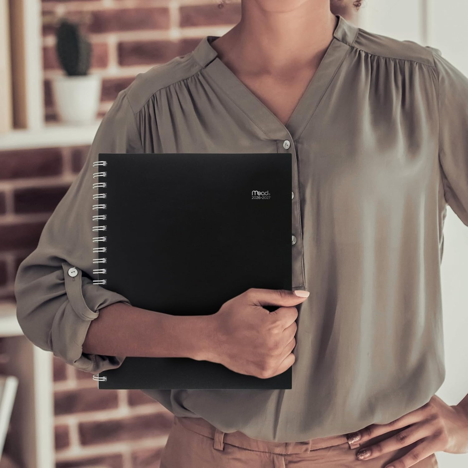 image:imageMead Planner 20262027 Weekly amp Monthly Academic 15Month AprilJune 55 x 85 Composure Blue CAW42020Black