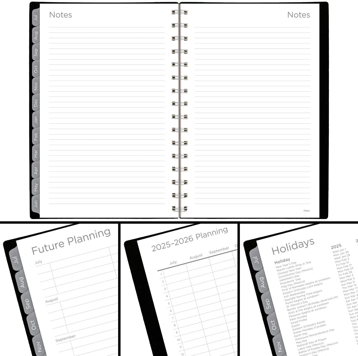 image:imageMead Planner 20262027 Weekly amp Monthly Academic 15Month AprilJune 55 x 85 Composure Blue CAW42020Black