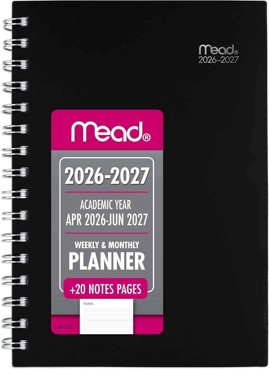 image:imageMead Planner 20262027 Weekly amp Monthly Academic 15Month AprilJune 55 x 85 Composure Blue CAW42020Black
