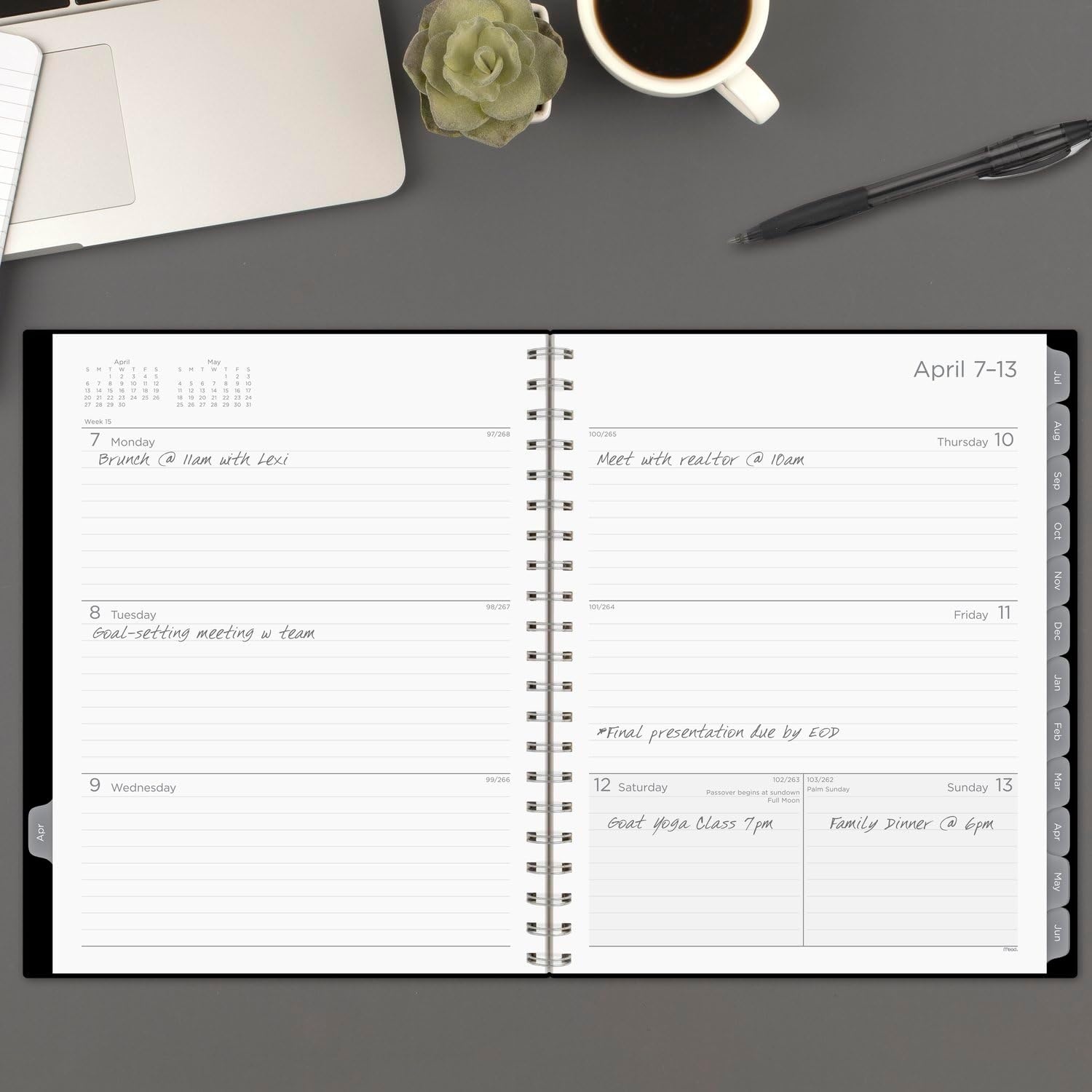 image:imageMead Planner 20262027 Weekly amp Monthly Academic 15Month AprilJune 55 x 85 Composure Blue CAW42020Black