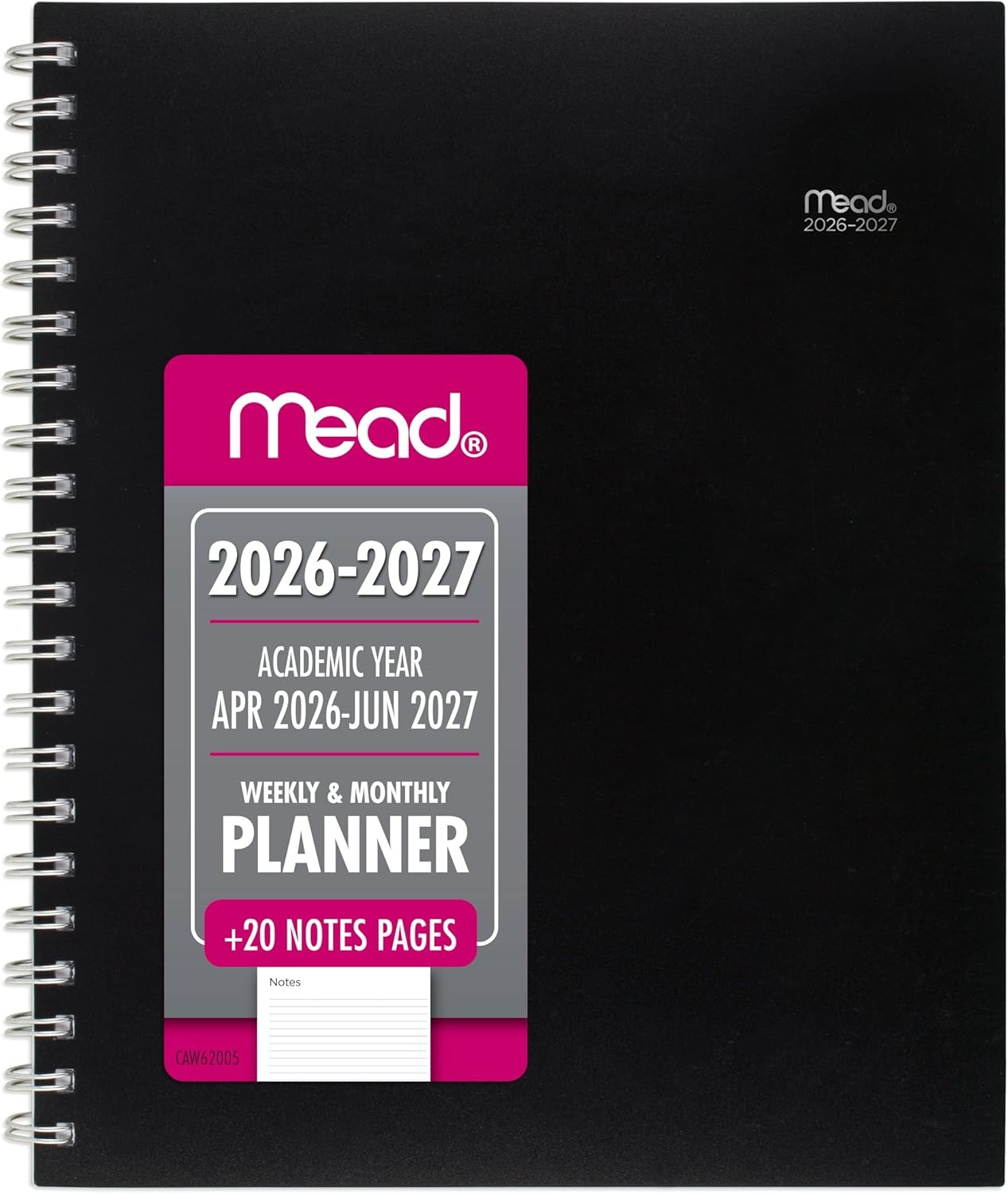 image:imageMead Planner 20262027 Weekly amp Monthly Academic 15Month AprilJune 55 x 85 Composure Blue CAW42020Black