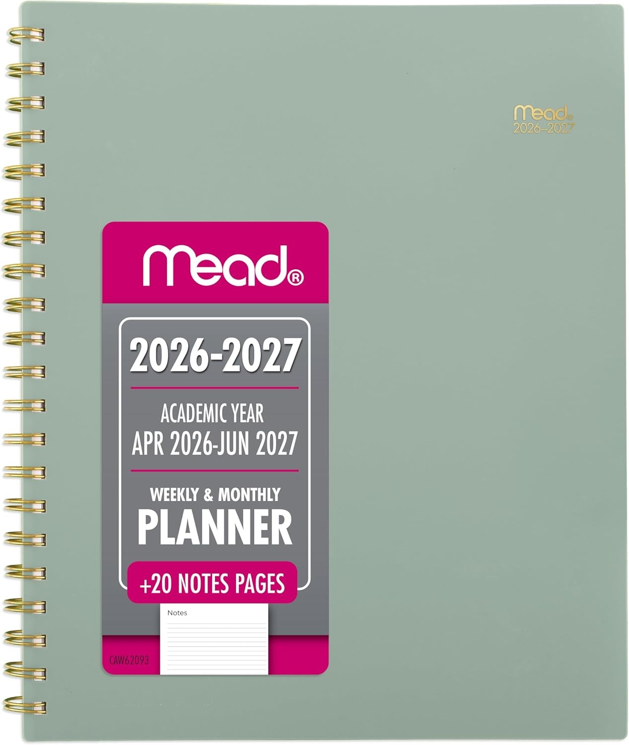 image:imageMead Planner 20262027 Weekly amp Monthly Academic 15Month AprilJune 55 x 85 Composure Blue CAW42020Soft Grass
