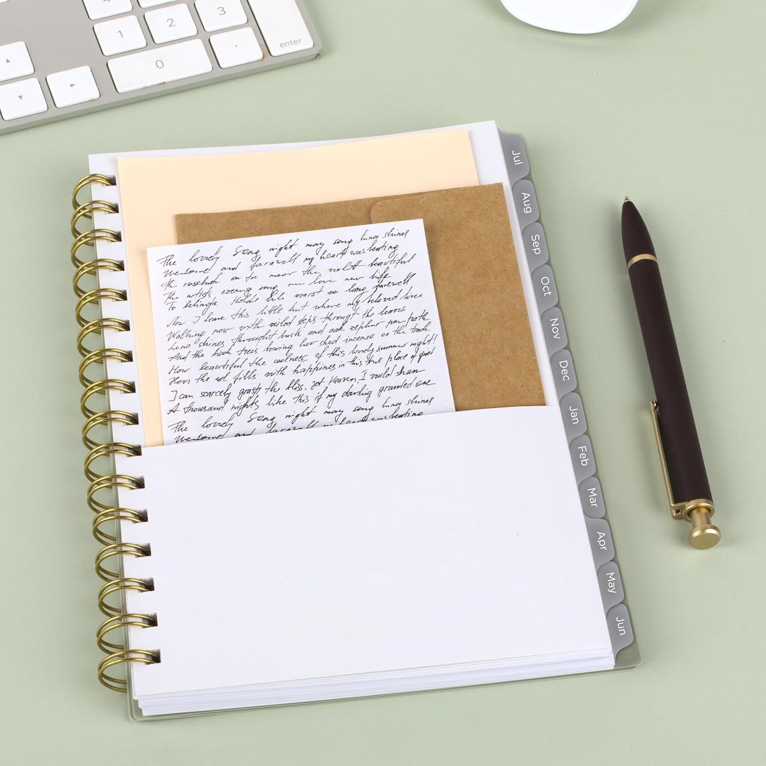 image:imageMead Planner 20262027 Weekly amp Monthly Academic 15Month AprilJune 55 x 85 Composure Blue CAW42020Soft Grass