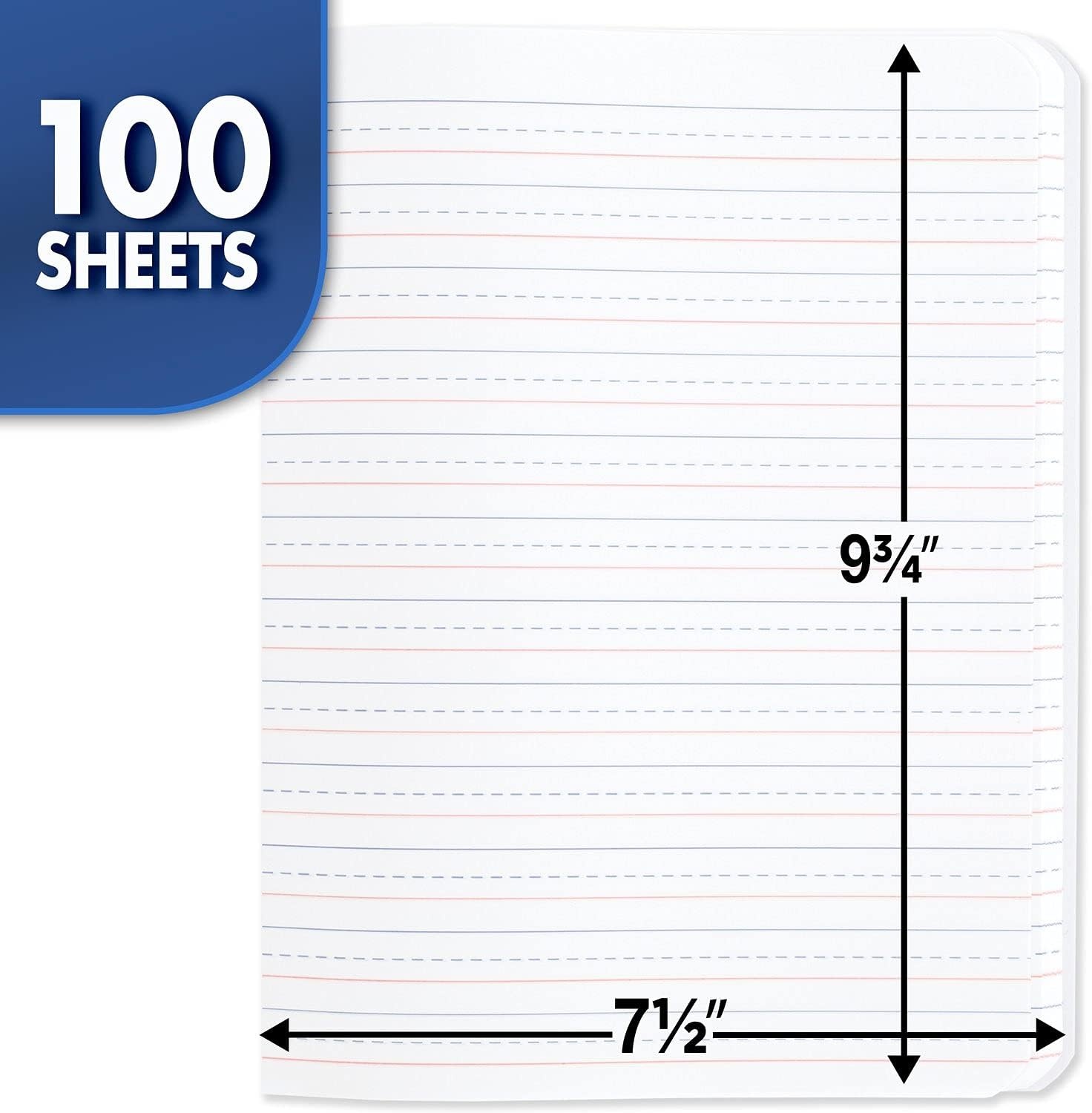 image:imageMead Primary Composition Book 4 Pack Primary Ruled Journal Grades K2 712 x 934 100 Sheets per Comp Book Assorted Colors 610053ECMGrades K2