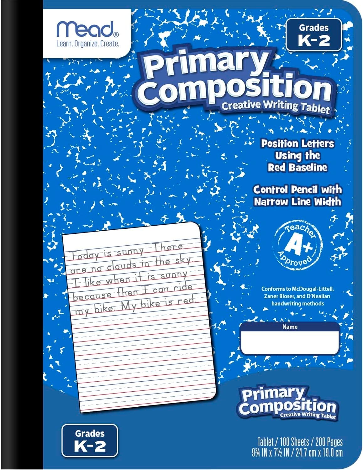 image:imageMead Primary Composition Book 4 Pack Primary Ruled Journal Grades K2 712 x 934 100 Sheets per Comp Book Assorted Colors 610053ECMGrades K2