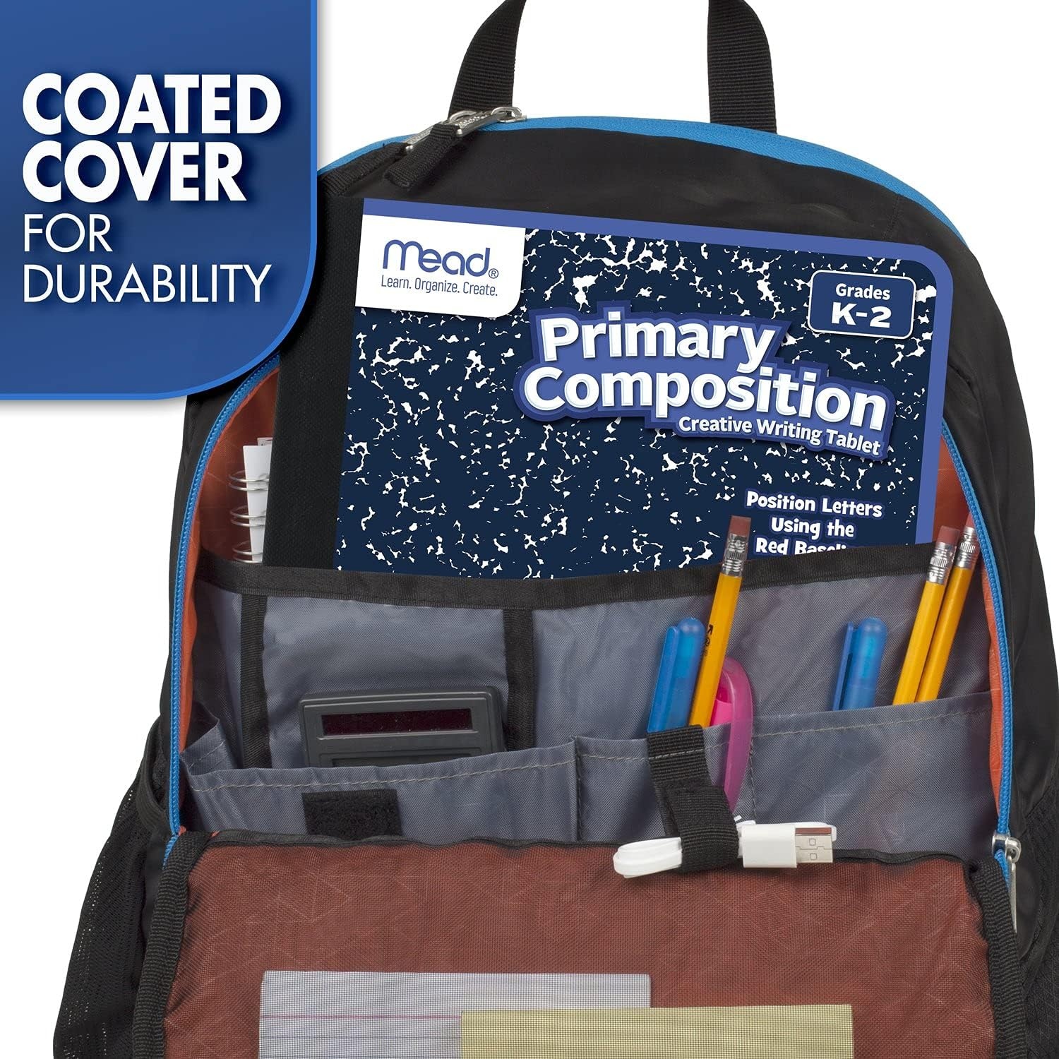 image:imageMead Primary Composition Book 4 Pack Primary Ruled Journal Grades K2 712 x 934 100 Sheets per Comp Book Assorted Colors 610053ECMGrades K2