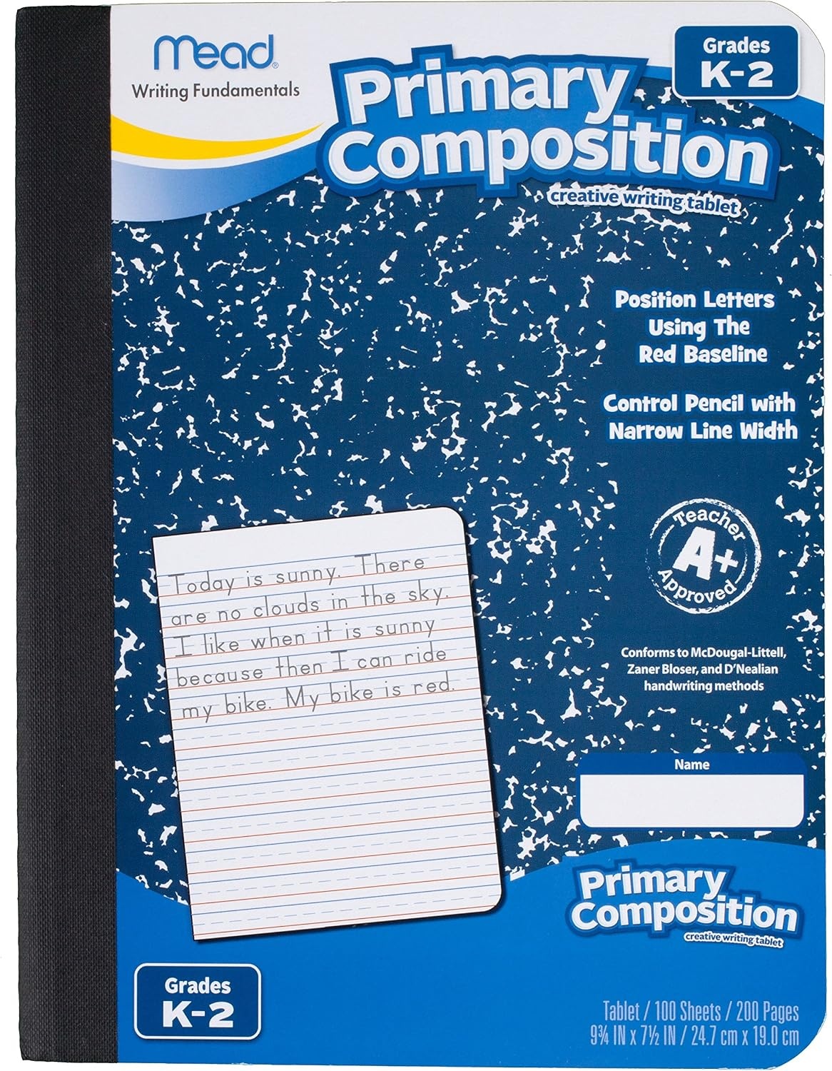 image:imageMead Primary Composition Book 4 Pack Primary Ruled Journal Grades K2 712 x 934 100 Sheets per Comp Book Assorted Colors 610053ECMGrades K2