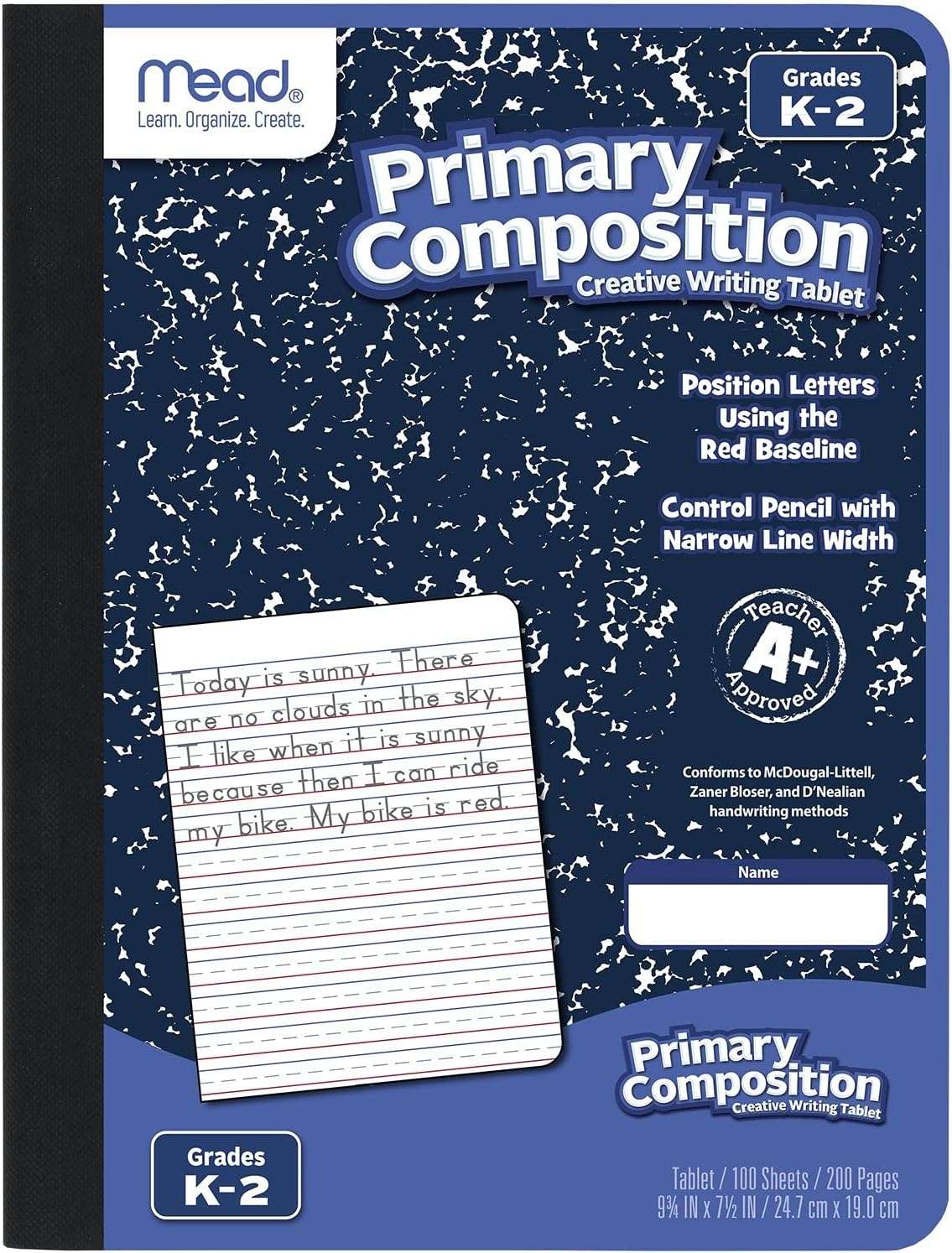 image:imageMead Primary Composition Book 4 Pack Primary Ruled Journal Grades K2 712 x 934 100 Sheets per Comp Book Assorted Colors 610053ECMGrades K2