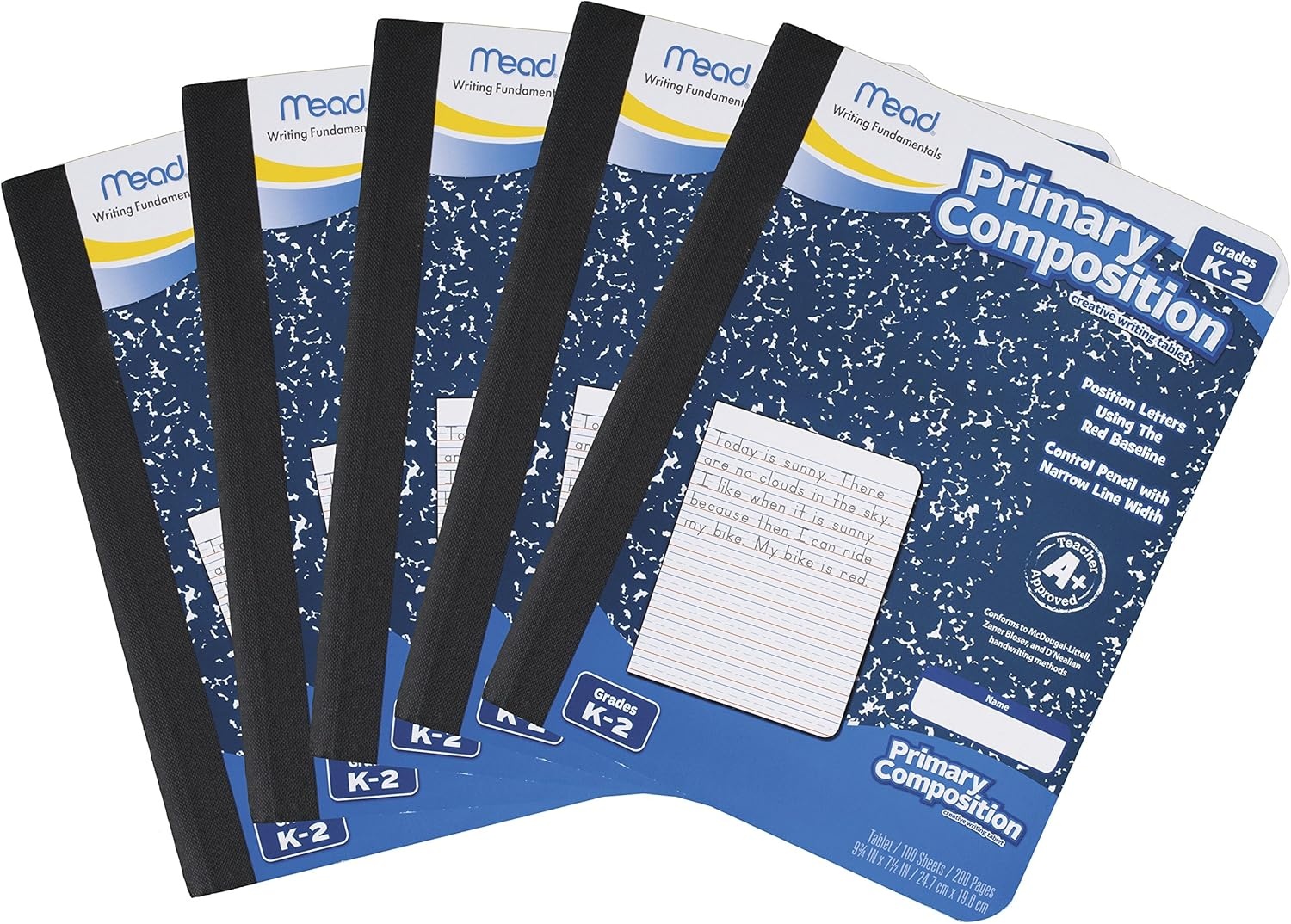 image:imageMead Primary Composition Book 4 Pack Primary Ruled Journal Grades K2 712 x 934 100 Sheets per Comp Book Assorted Colors 610053ECMGrades K2