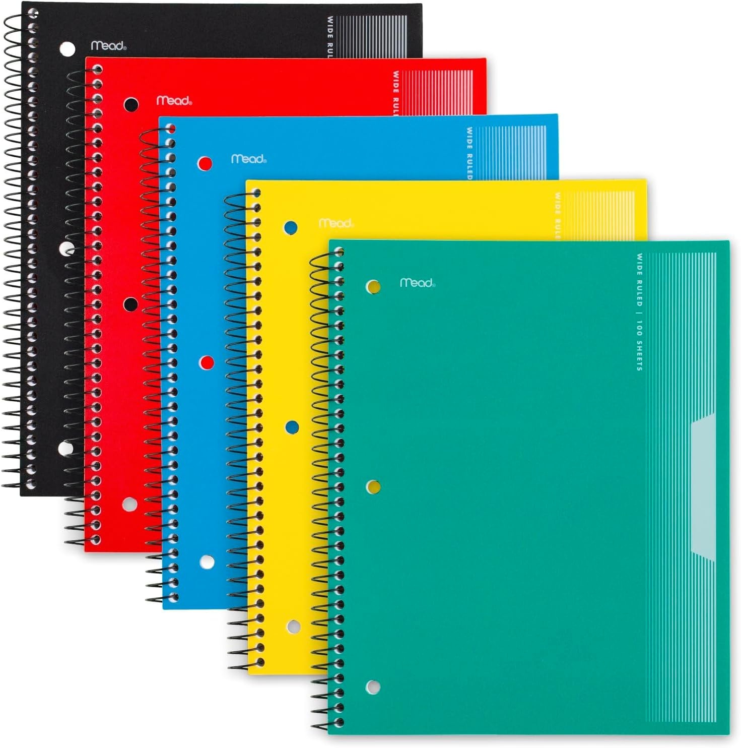 image:imageMead Spiral Notebook 1 Subject Wide Ruled Paper Plastic Cover 8 x 1012 100 Sheets Pastel Lilac 930092DAssorted