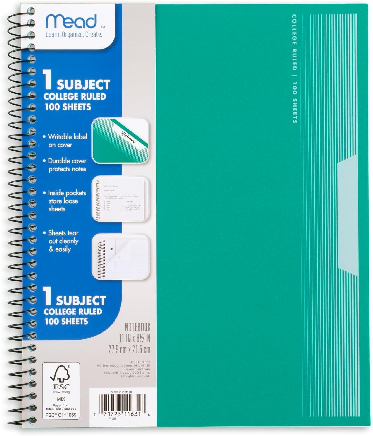 image:imageMead Spiral Notebook 1 Subject Wide Ruled Paper Plastic Cover 8 x 1012 100 Sheets Pastel Lilac 930092DAssorted