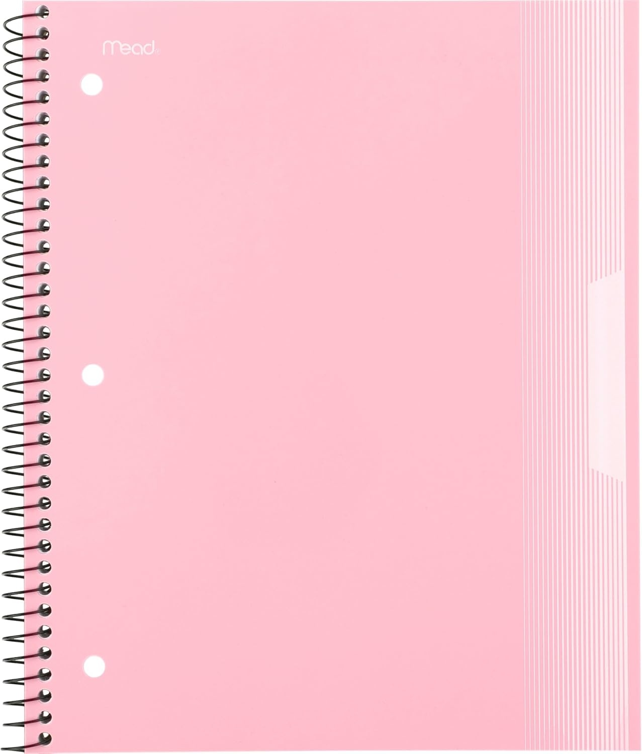 image:imageMead Spiral Notebook 1 Subject Wide Ruled Paper Plastic Cover 8 x 1012 100 Sheets Pastel Lilac 930092DPastel Pink