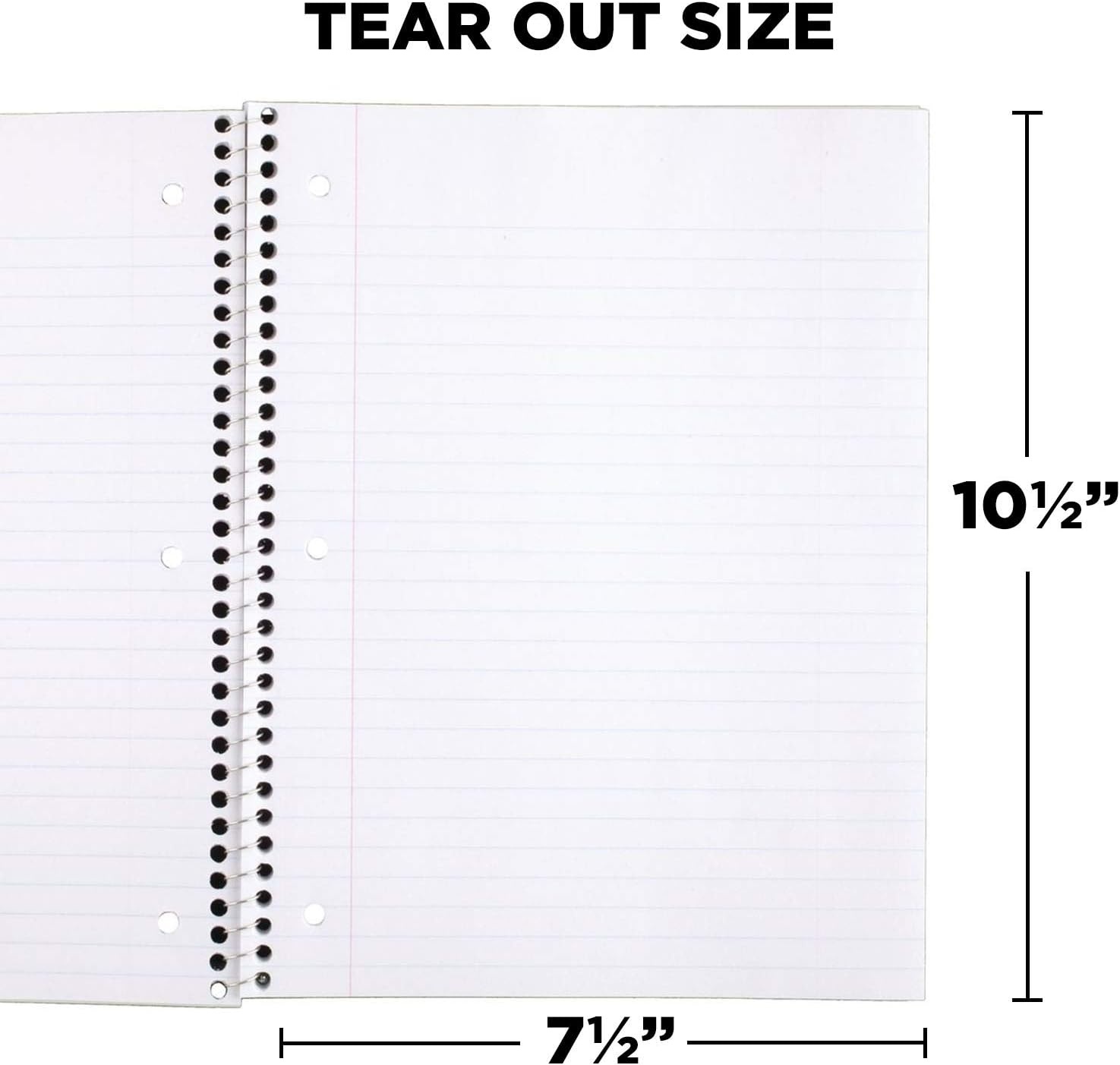 image:imageMead Spiral Notebook 4 Pack 1 Subject Wide Ruled Paper 712 x 1012 70 Sheets per Notebook Colors Will Vary 930200ECM25Green
