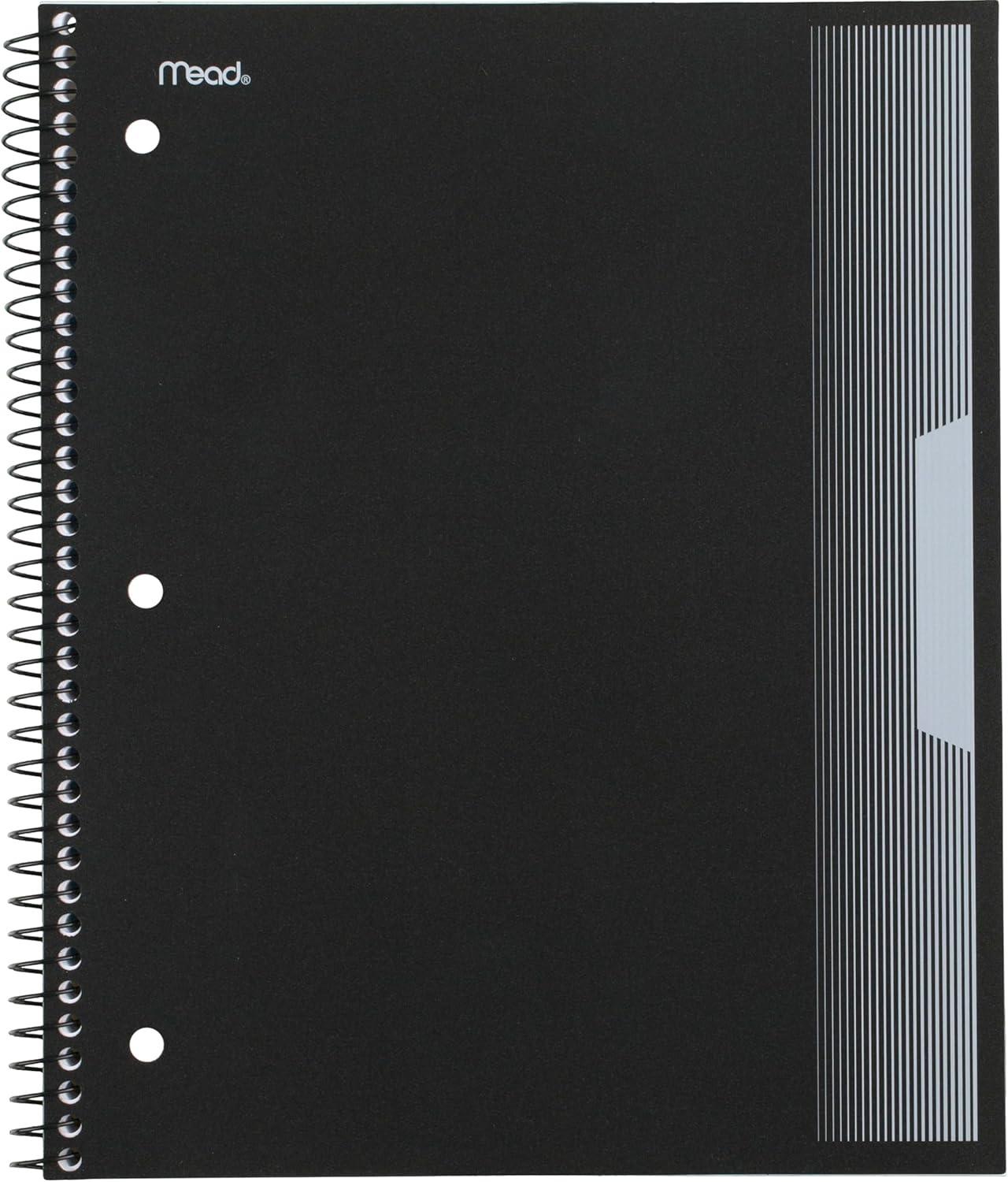 image:imageMead Spiral Notebook 5 Subject College Ruled Paper Plastic Cover 812 x 11 160 Sheets Black 820206FEBlack