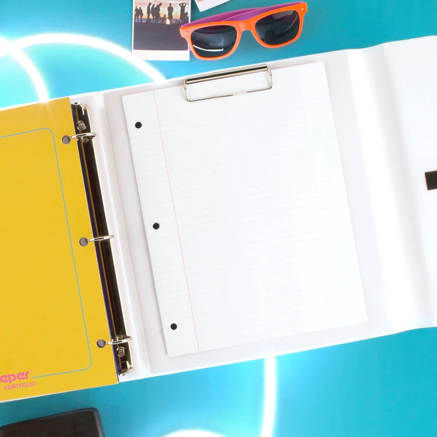 image:imageMead Trapper Keeper Binder Retro Design 1 Inch Binder with Folders and Pockets Holds 812 x 11 Paper Colorblock 260038FNECM