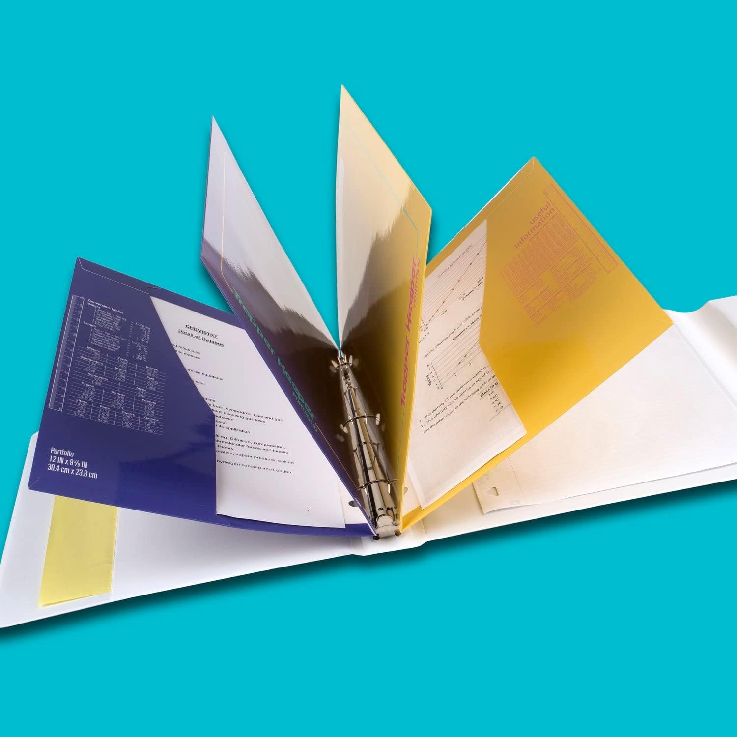 image:imageMead Trapper Keeper Binder Retro Design 1 Inch Binder with Folders and Pockets Holds 812 x 11 Paper Colorblock 260038FNECM