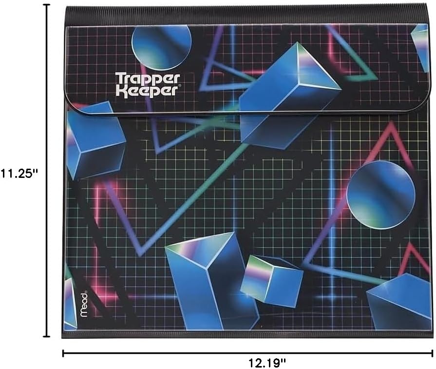 image:imageMead Trapper Keeper Binder Retro Design 1 Inch Binder with Folders and Pockets Holds 812 x 11 Paper Shapes 260038CQ1ECM