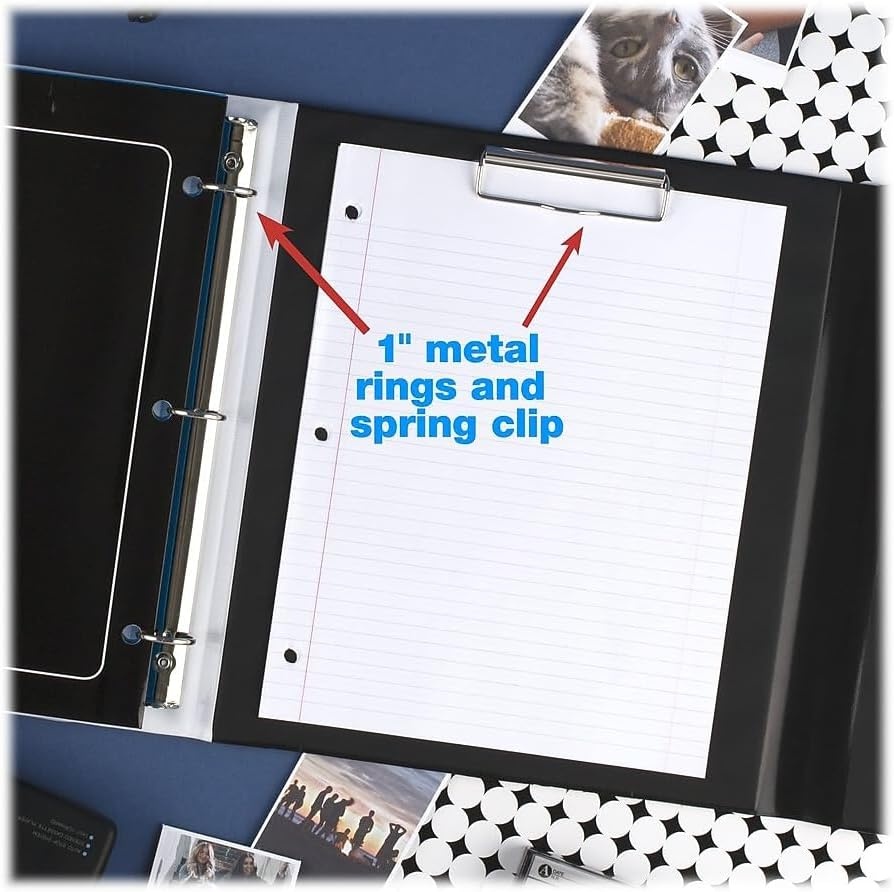 image:imageMead Trapper Keeper Binder Retro Design 1 Inch Binder with Folders and Pockets Holds 812 x 11 Paper Shapes 260038CQ1ECM
