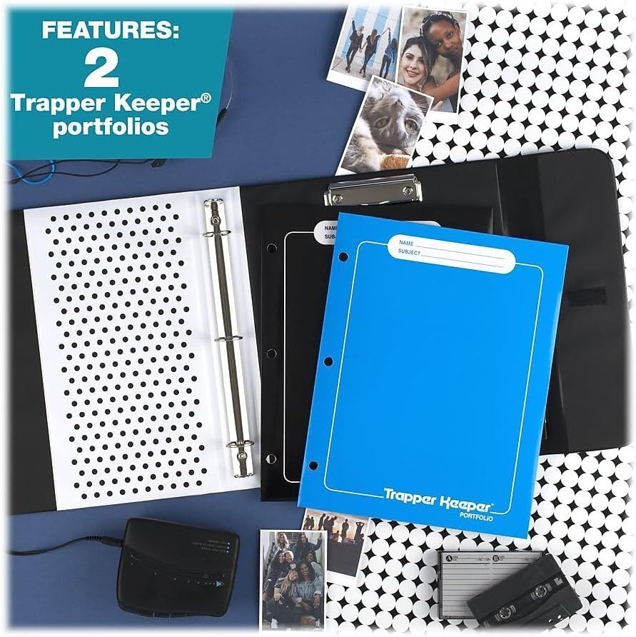 image:imageMead Trapper Keeper Binder Retro Design 1 Inch Binder with Folders and Pockets Holds 812 x 11 Paper Shapes 260038CQ1ECM