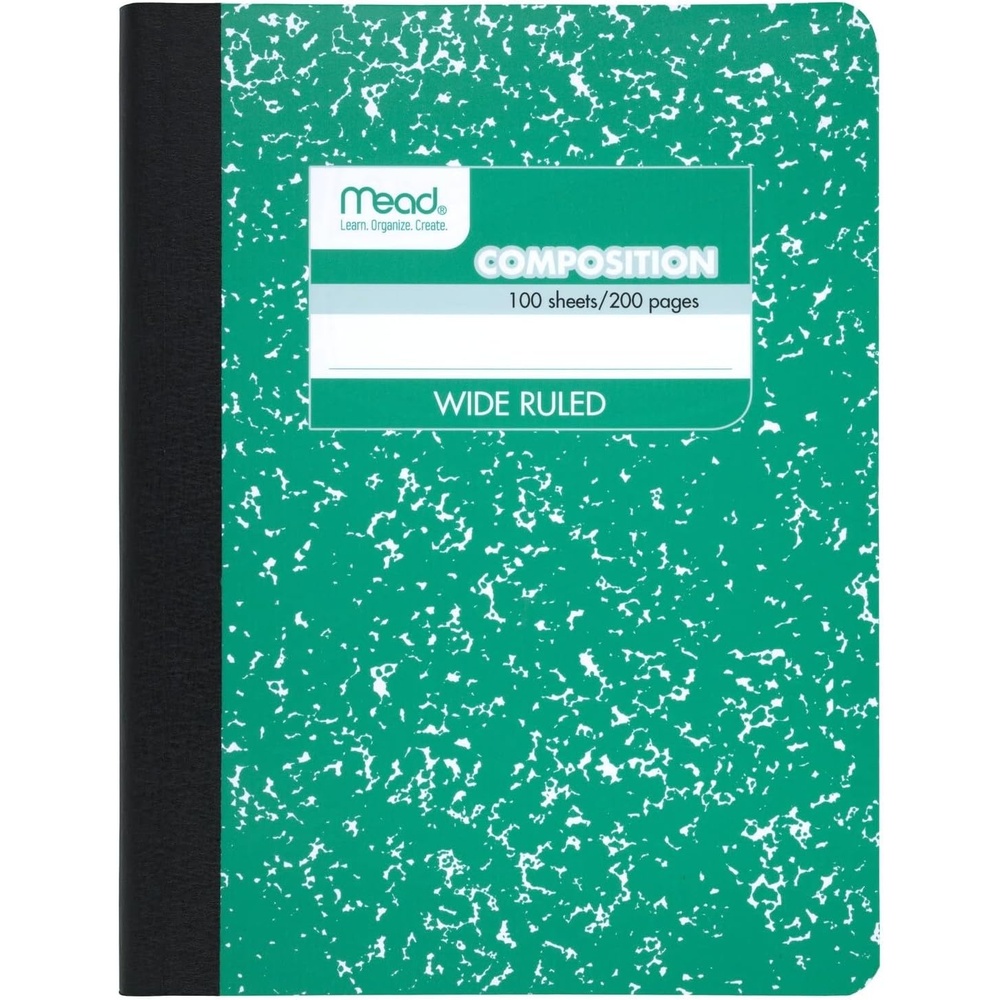 image:imageMead Composition Notebook 12 Pack Wide Ruled Paper 712 x 934 100 Sheets per Comp Book Colors Will Vary 963759Green Marble