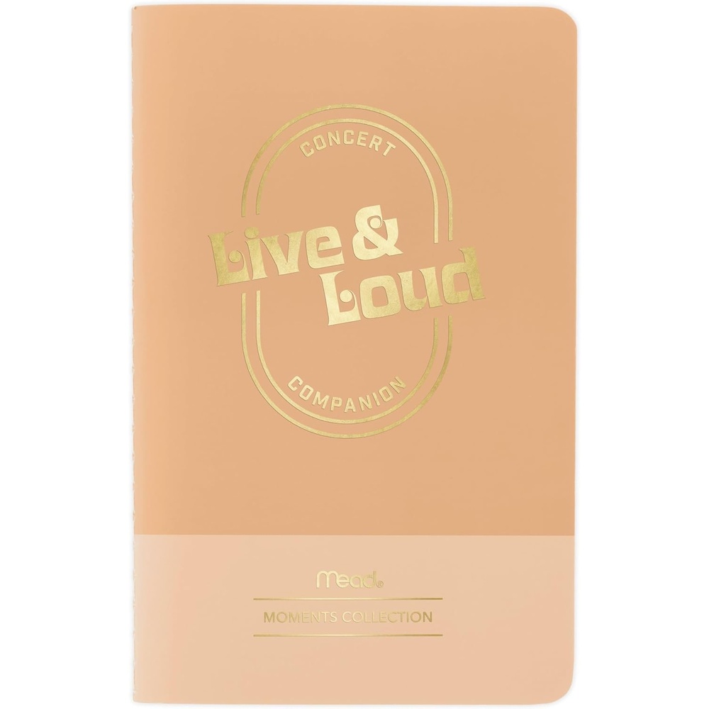 image:imageMead Level Up Gaming Companion Notebook Journal 35 x 55 48 Pages Flexible Cover Mead Moments Collection GrayGold XC0103FLive  Loud Concert
